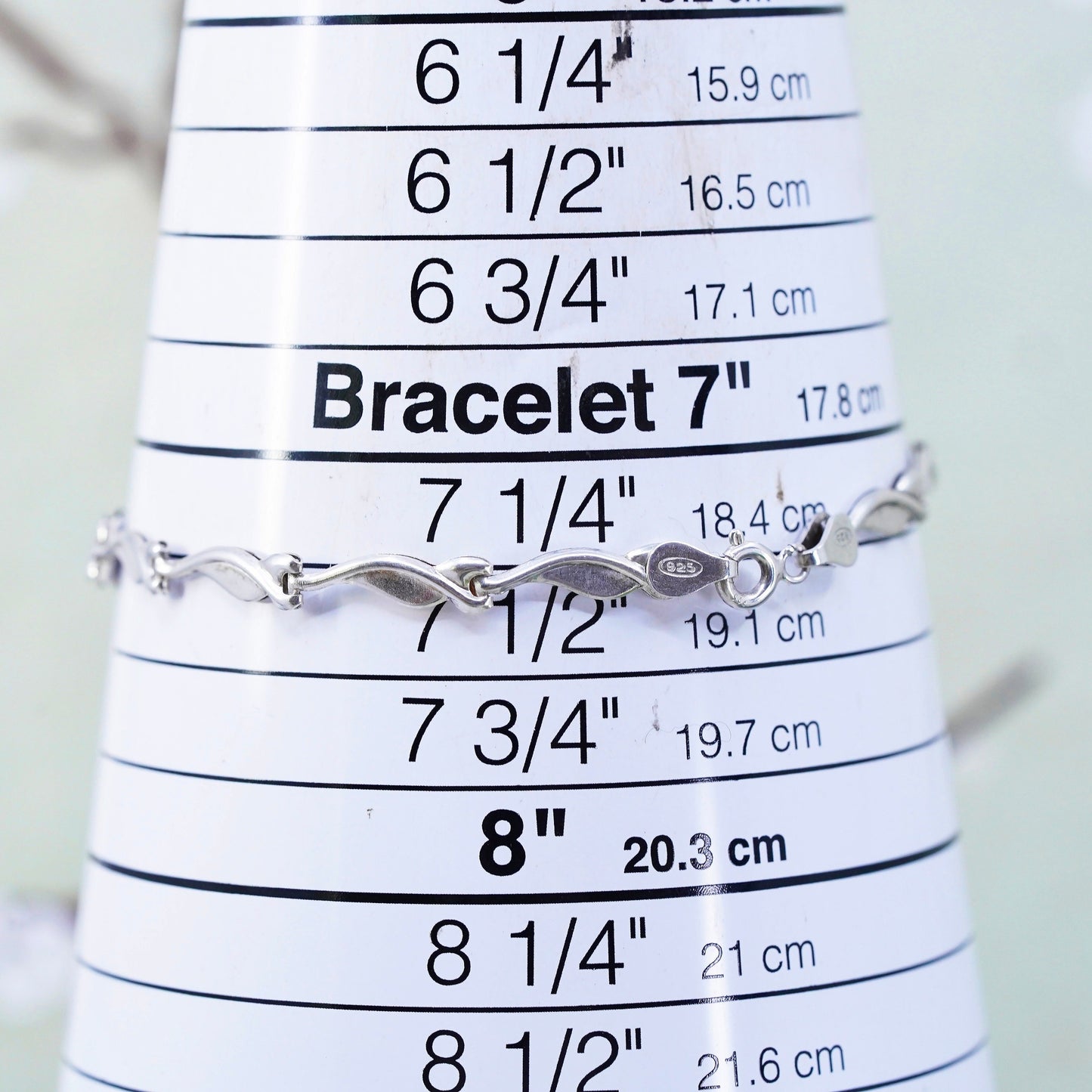 7.5", vintage Italy Sterling silver chain, 925 tennis bracelet