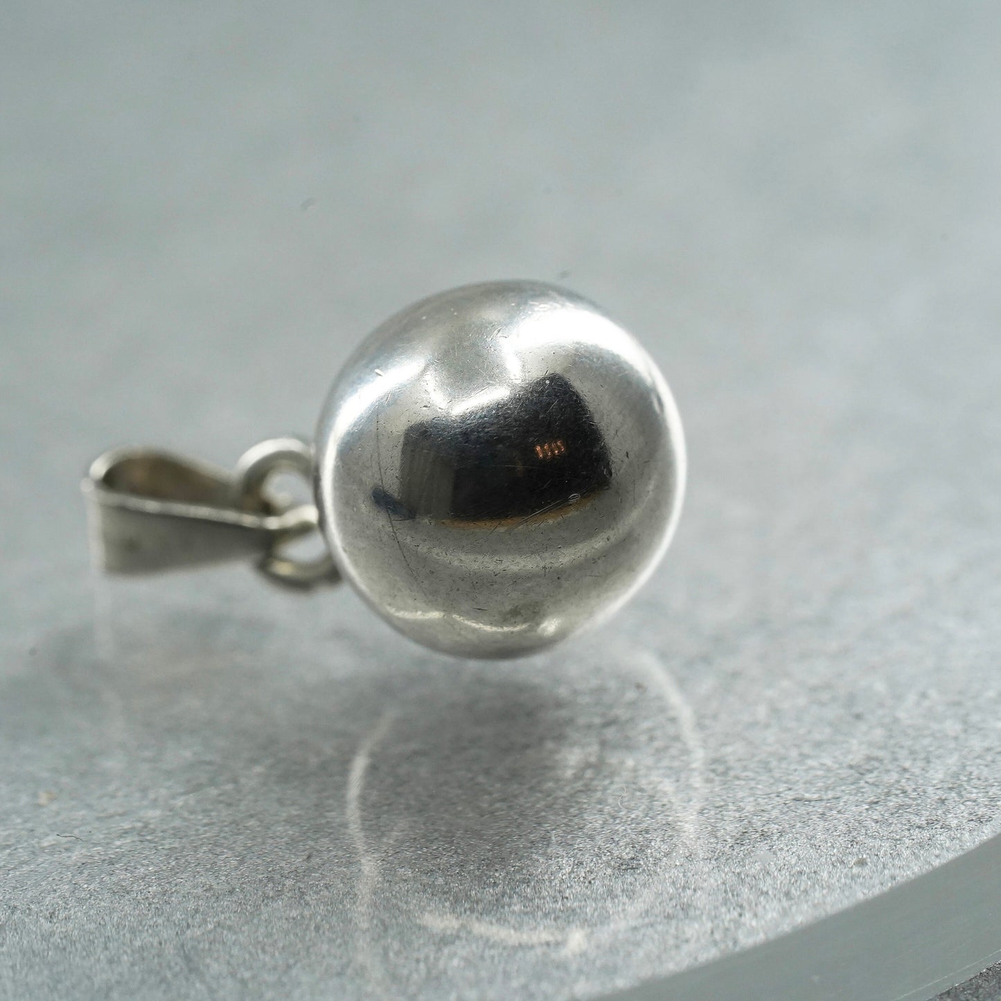 vintage Sterling silver handmade charm, 925 ball bead
