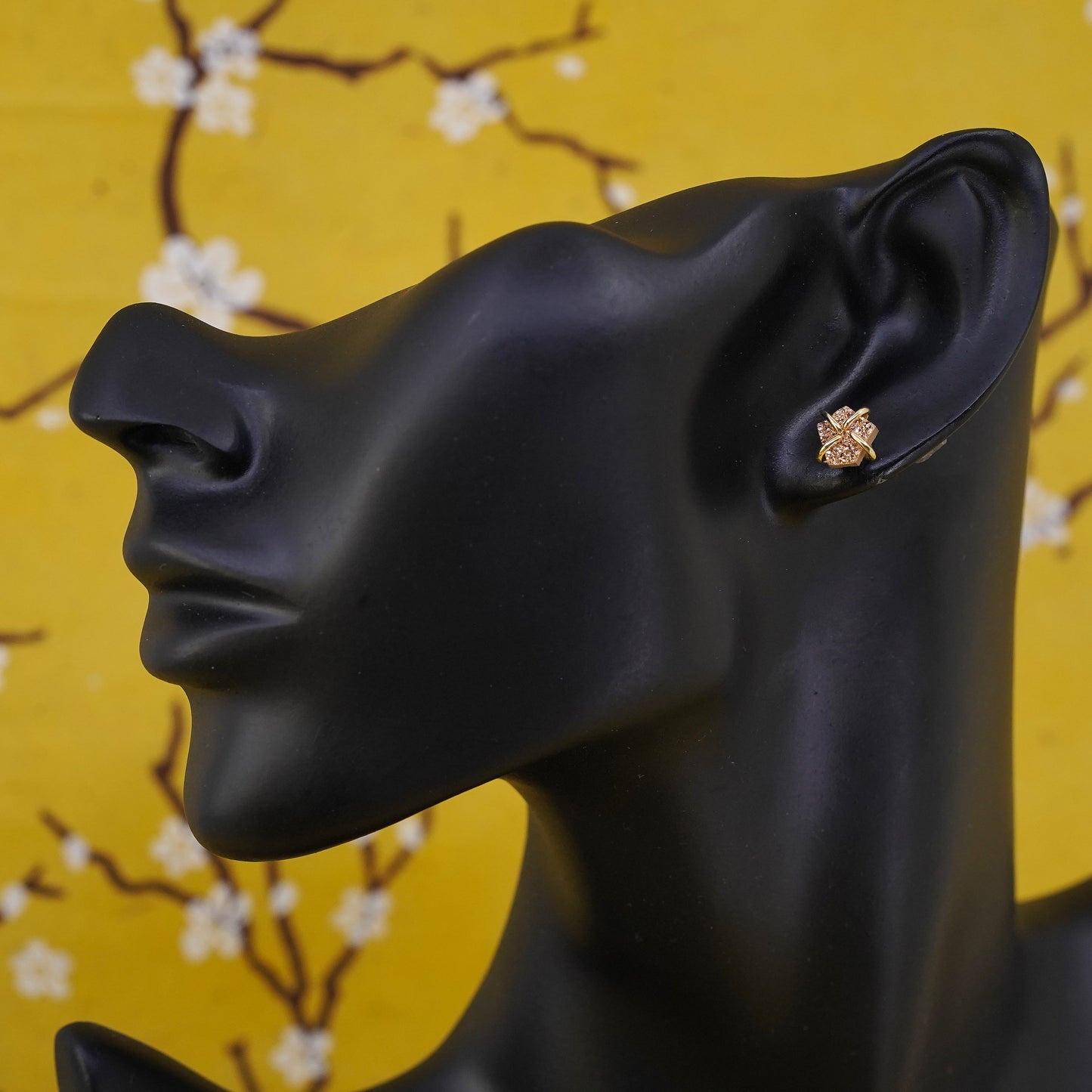 Vermeil gold over Sterling silver natural druzy agate studs, earrings