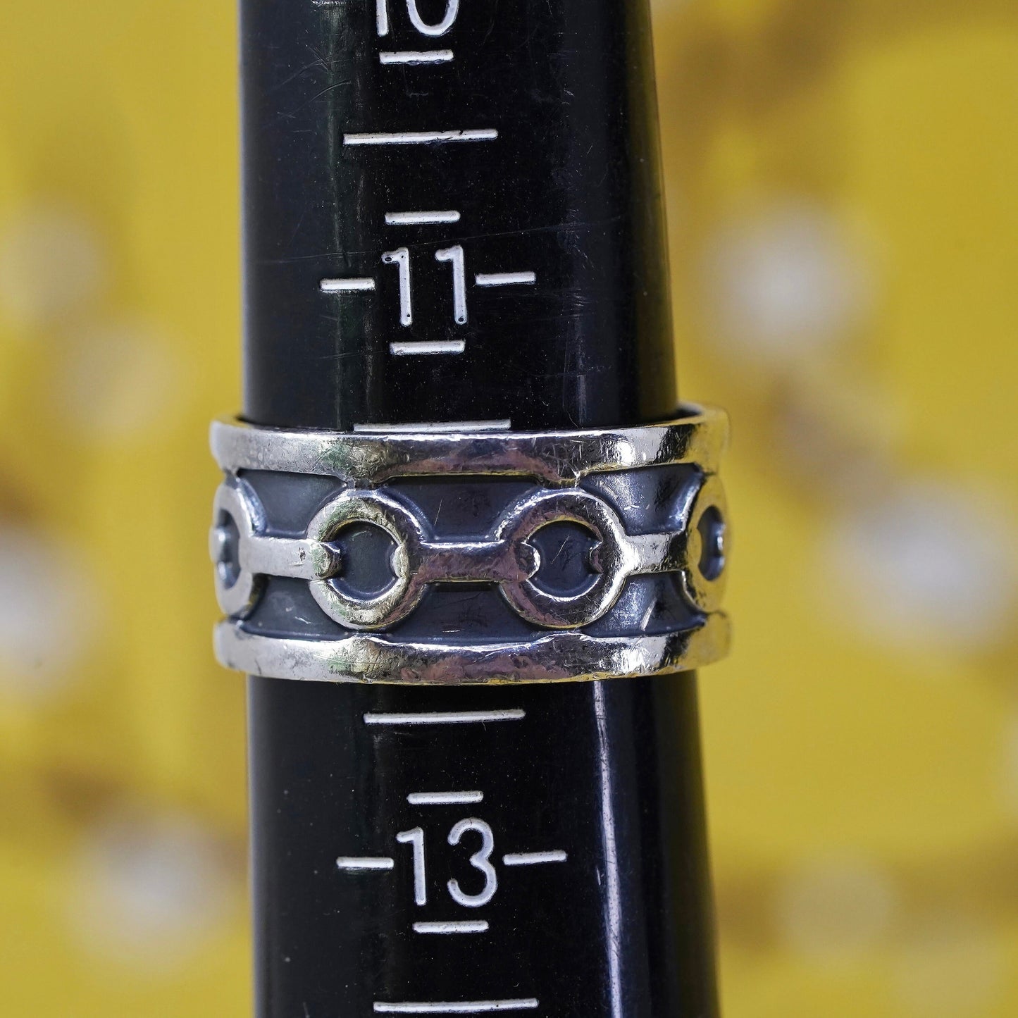 Size 11.5, vintage Sterling silver handmade ring, Hopi 925 textured band