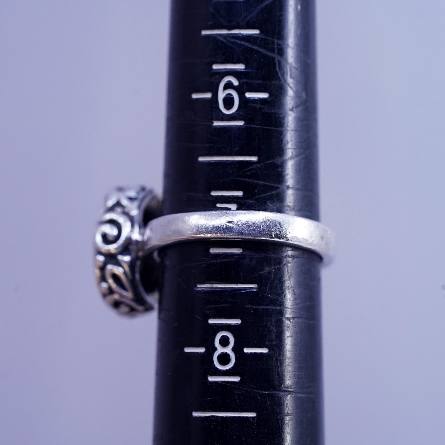 Size 7, SILPADA Sterling 925 Silver Vintage Smoky Quartz Swirl Oxidized Ring