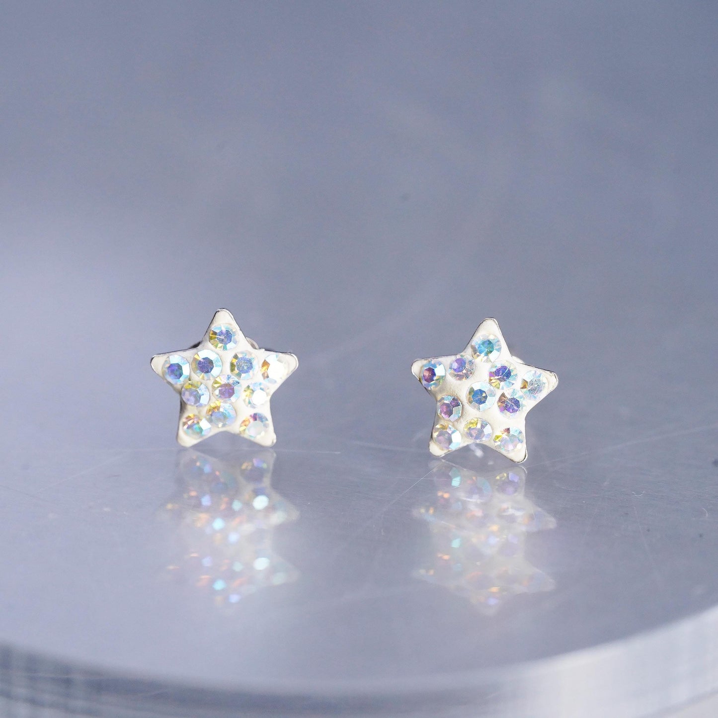 8mm, Vintage Sterling 925 silver handmade earrings, studs with pearl and cz