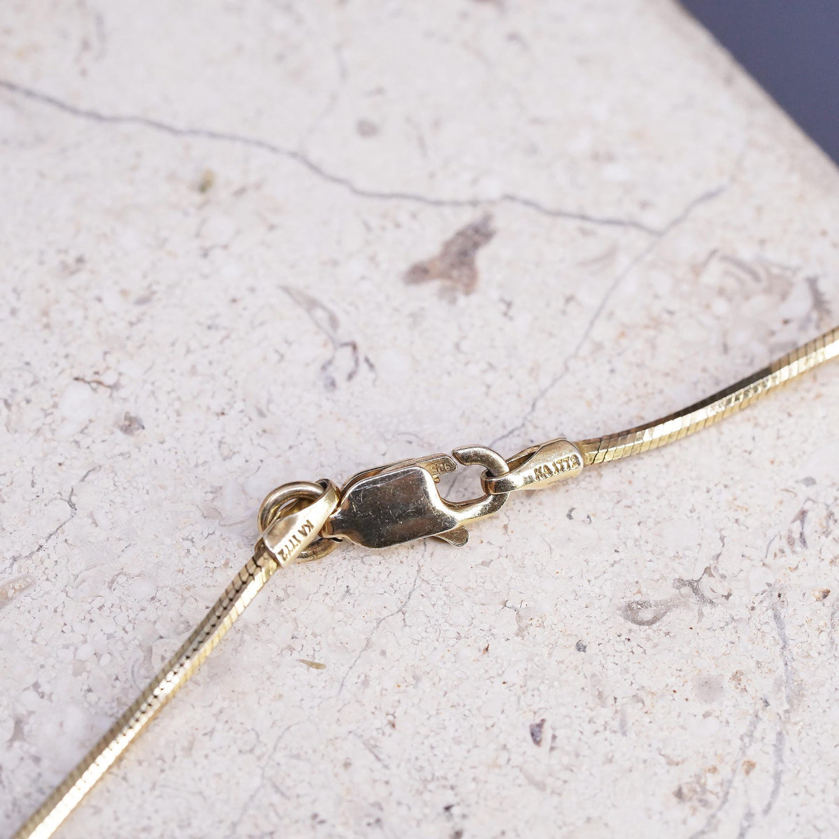 24", KA1772 Italian Vermeil Gold Over Sterling silver necklace, 925 snake chain