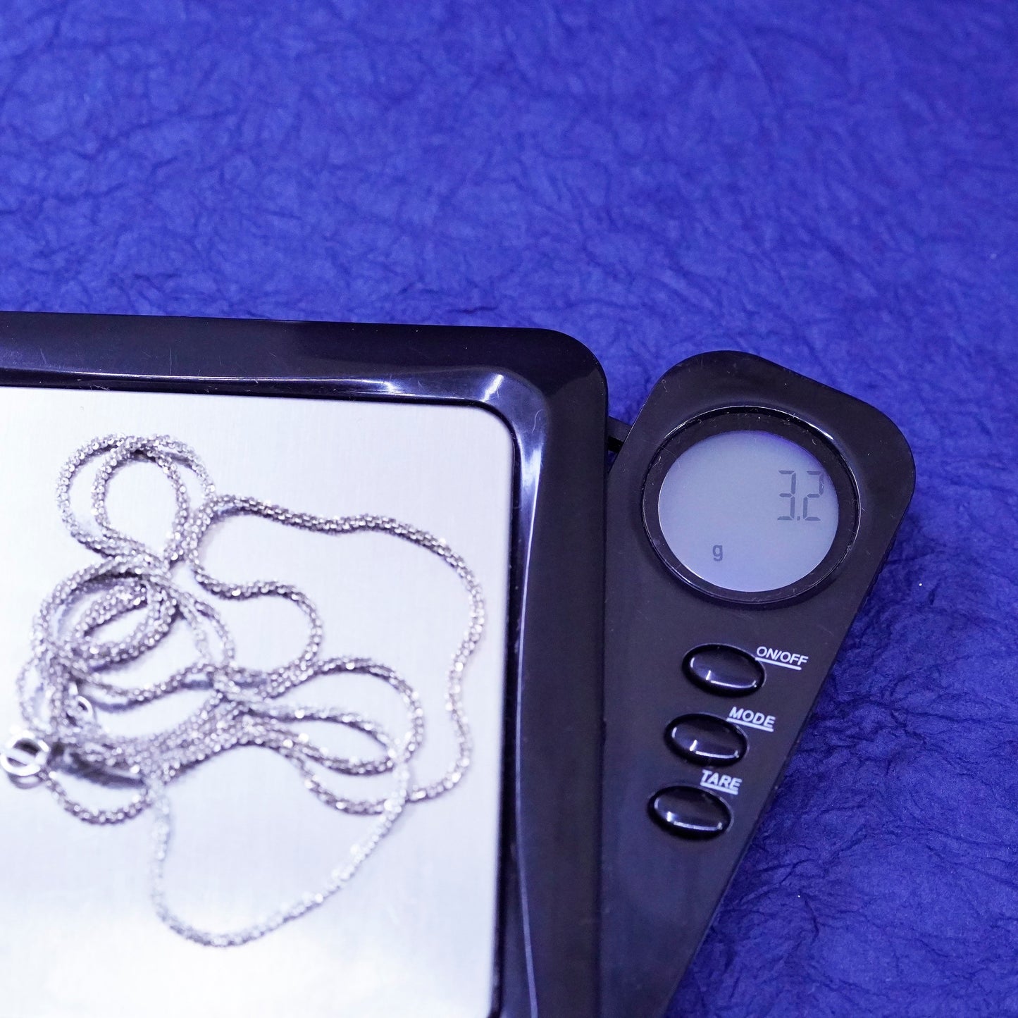 24”, 1mm, vintage Sterling silver handmade necklace, 925 twisted chain