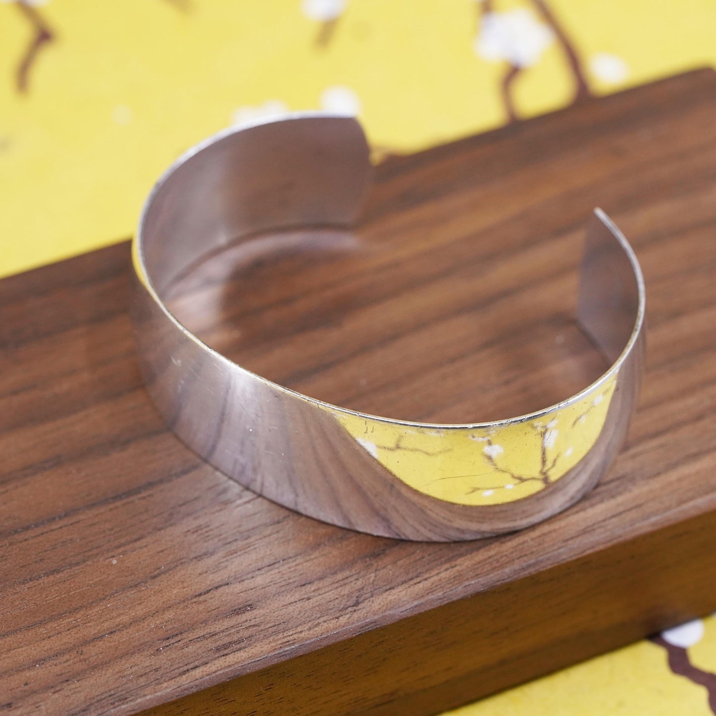 6.5", Vintage Danecraft Sterling silver handmade bracelet, 925 wide cuff