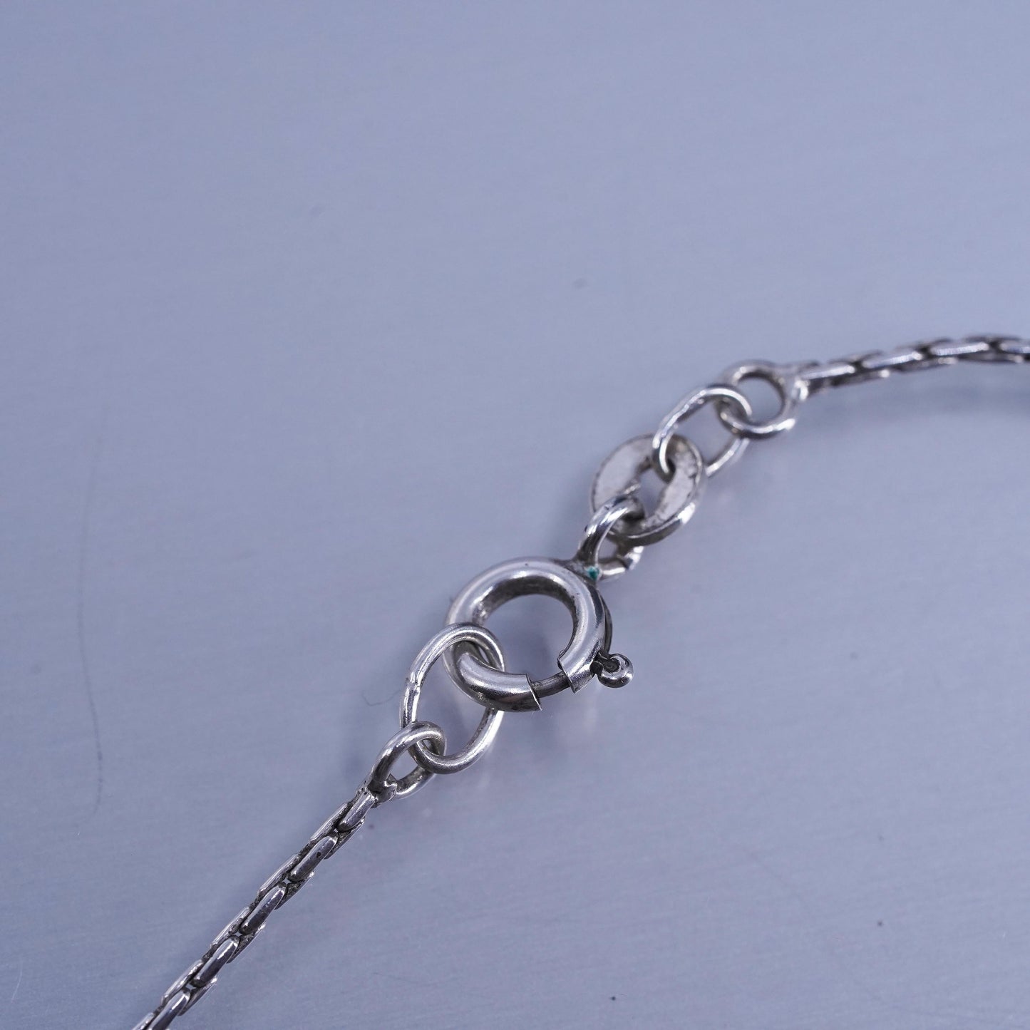 16” 1mm, vintage Sterling 925 silver textured snake chain necklace