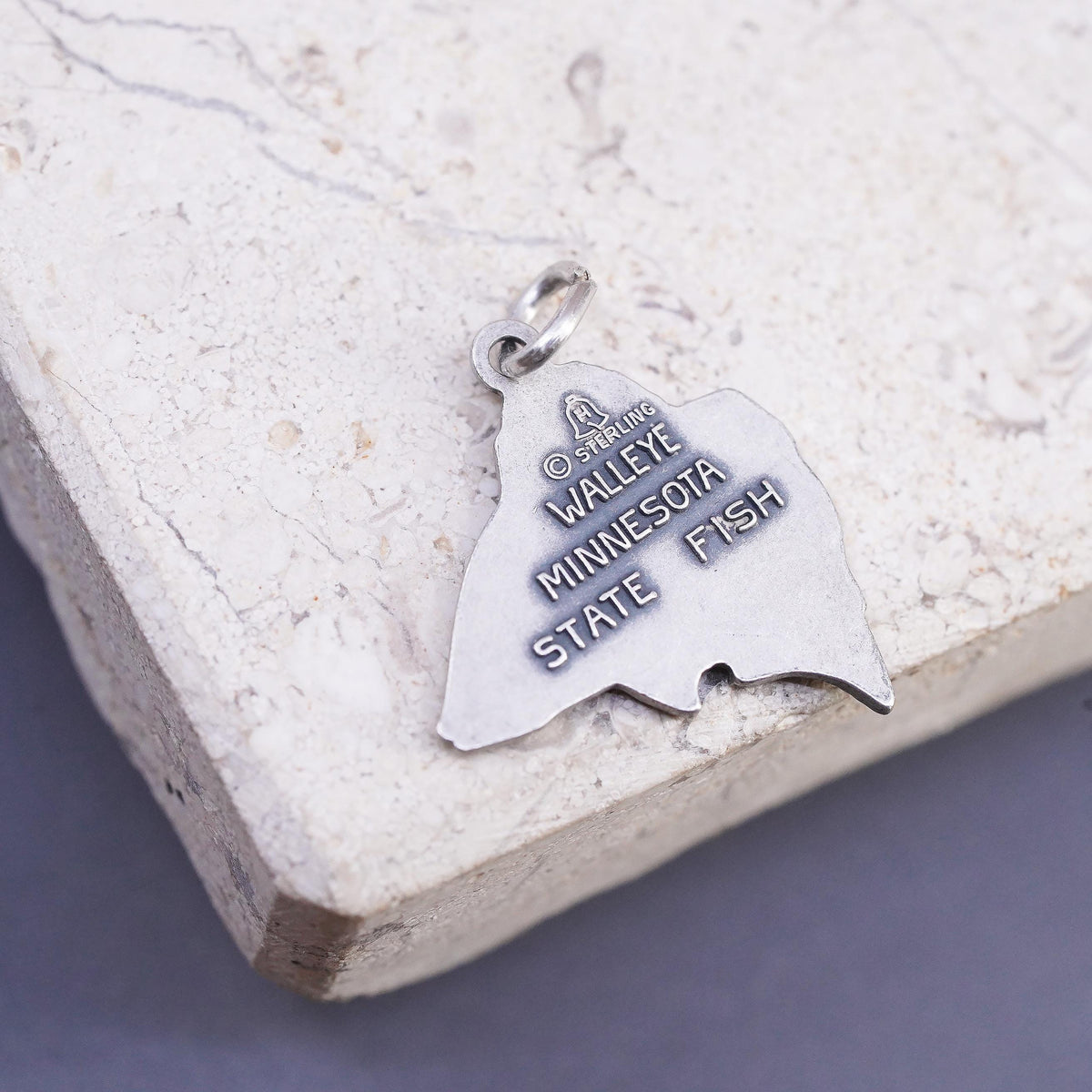 VTG Sterling 925 Silver Walleye Minnesota State Fish Charm Pendant, Fishing