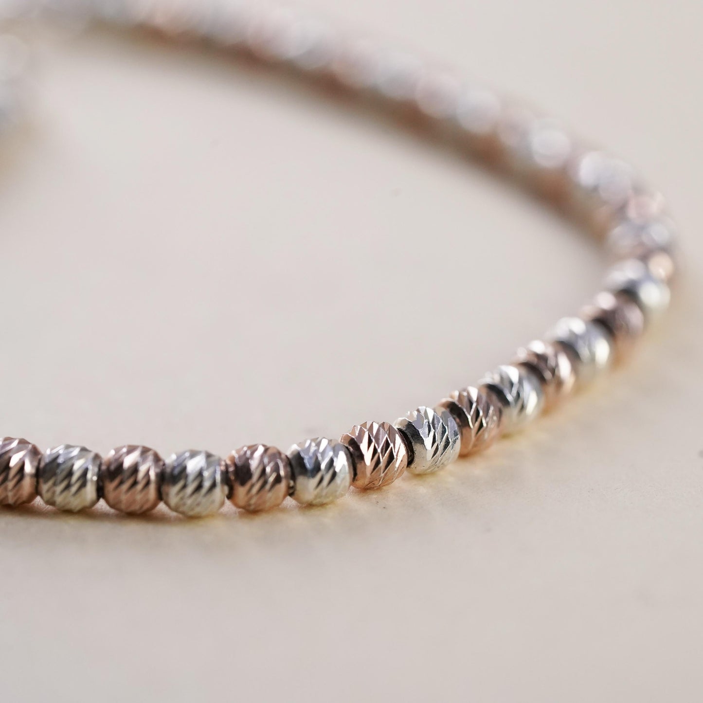 Dyadema Italian two tone sterling silver snake, 925 bracelet beads