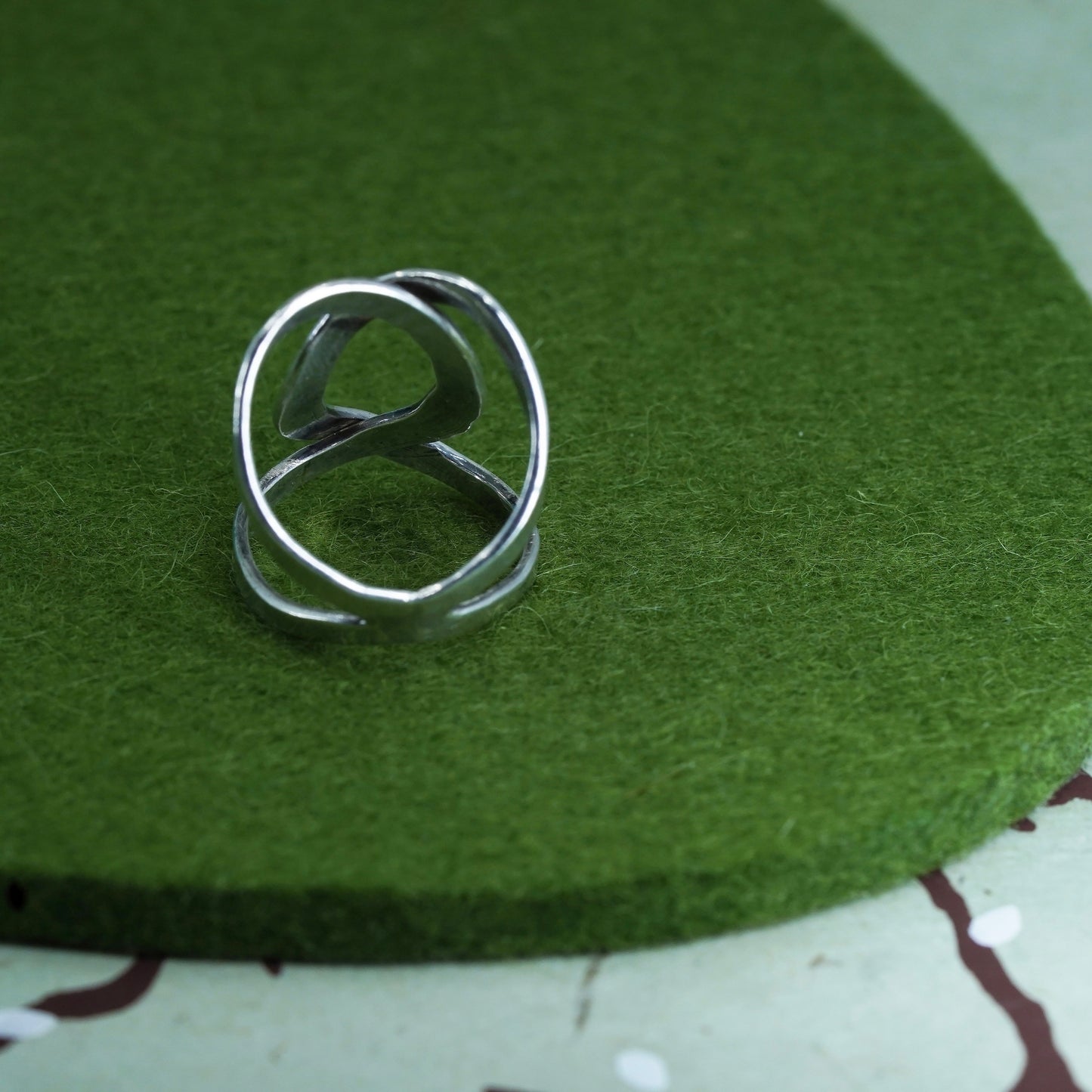 Size 6, Mexican sterling silver handmade entwined ring, 925 band, minimalist