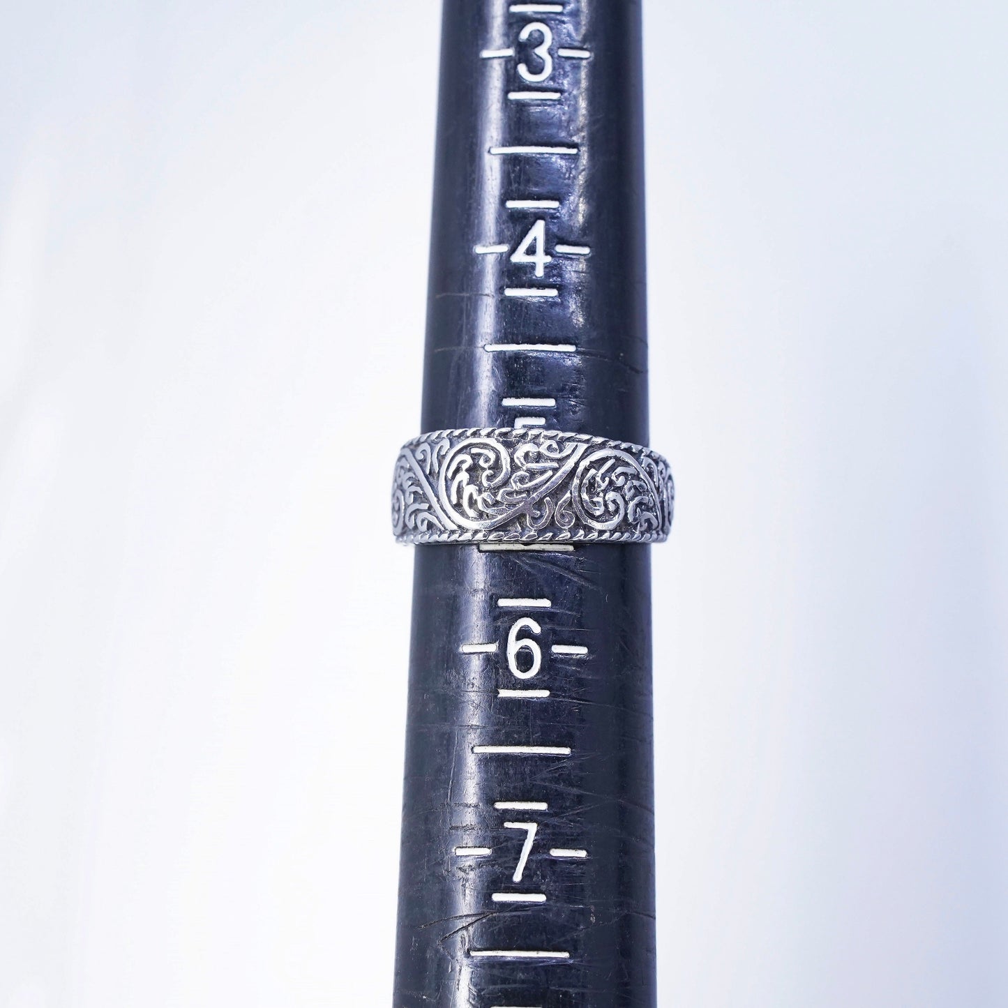 Size 5, southwestern Sterling 925 silver ring, woven braided textured band