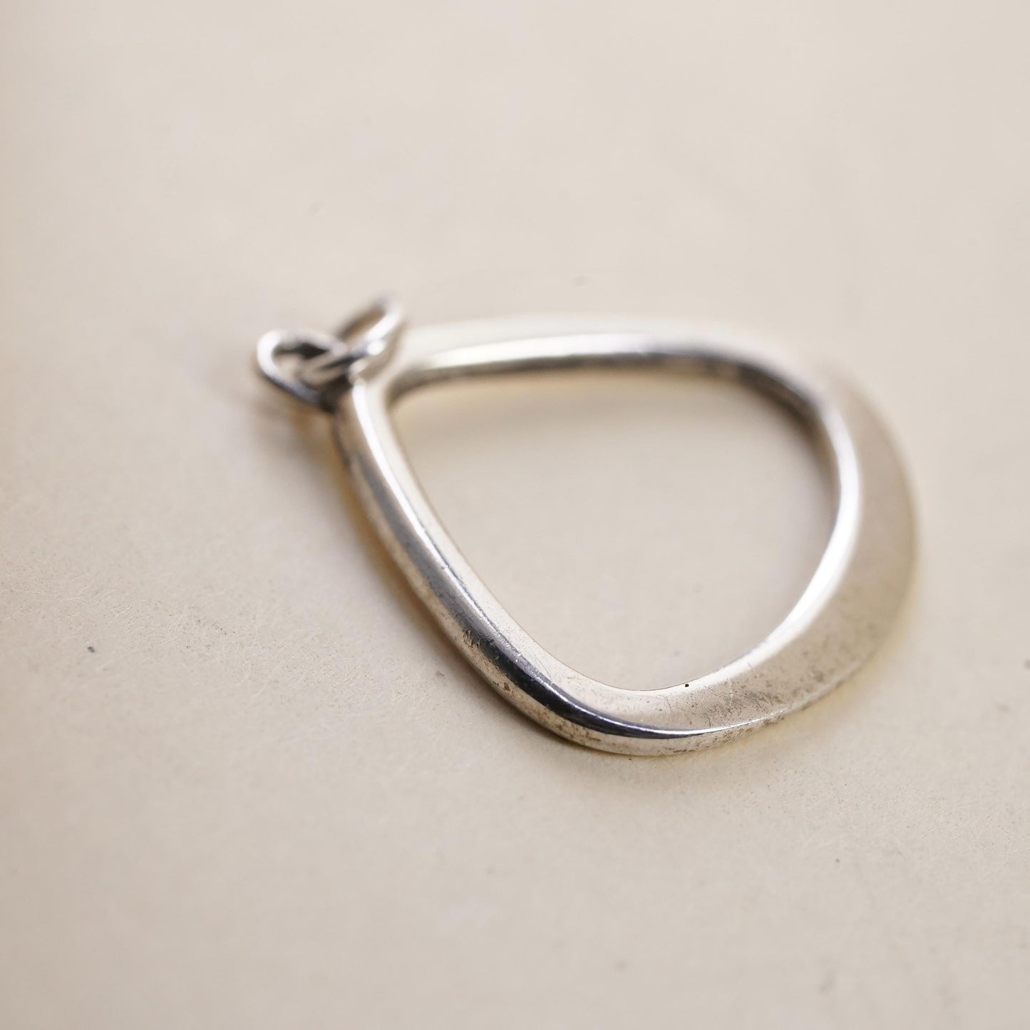 Vintage sterling silver handmade pendant, 925 teardrop charm