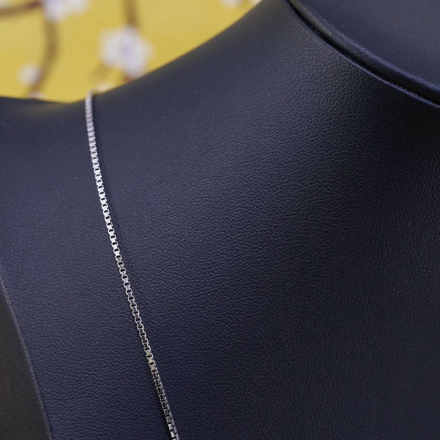 18”, 1.6mm, vintage Sterling silver box chain, Italy 925 necklace