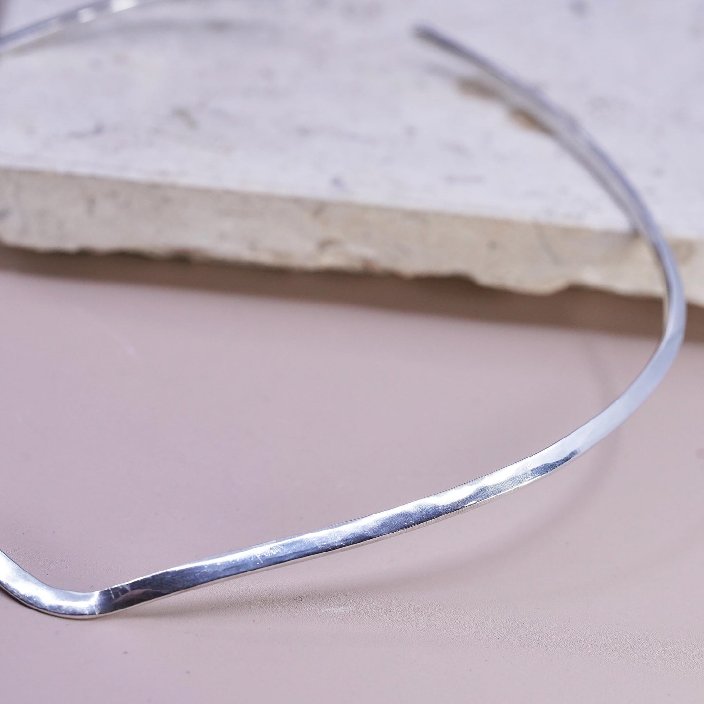 14", vintage Sterling silver necklace, woven braided 925 choker collar necklace