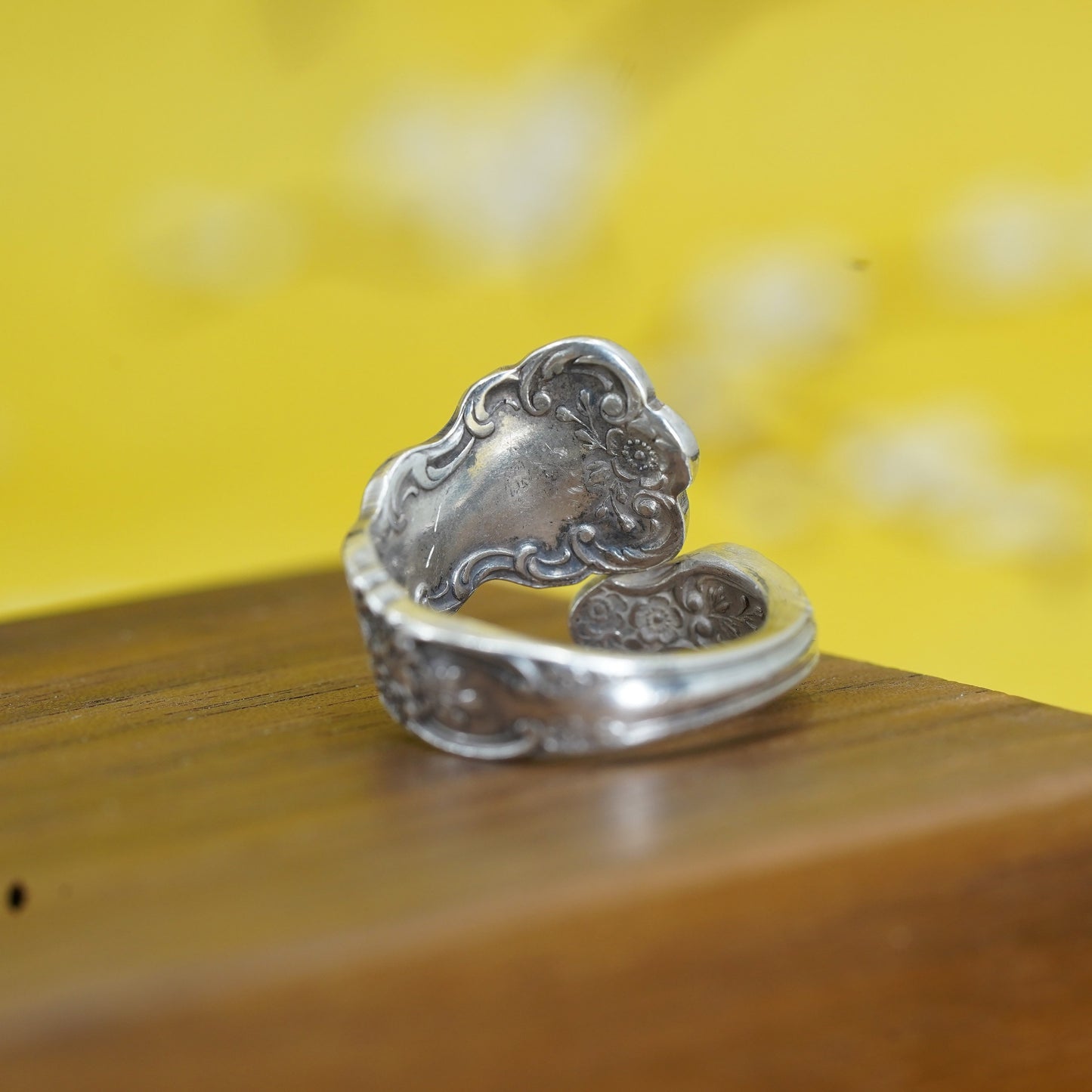 Size 8.5, vintage prelude Sterling silver handmade wrap band, 925 spoon ring