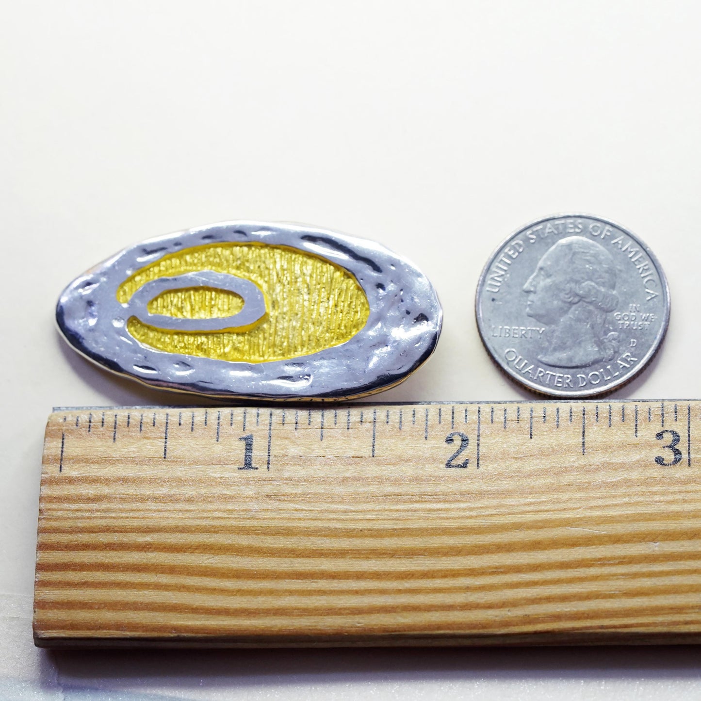 Sterling 925 Silver Abstract Organic pendant, jewelry Two Tone 24K yellow Gold