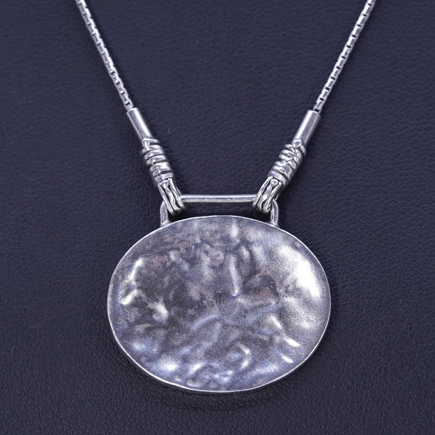 16”, Israel Shablool Didae sterling silver 925 necklace snake chain tag pendant