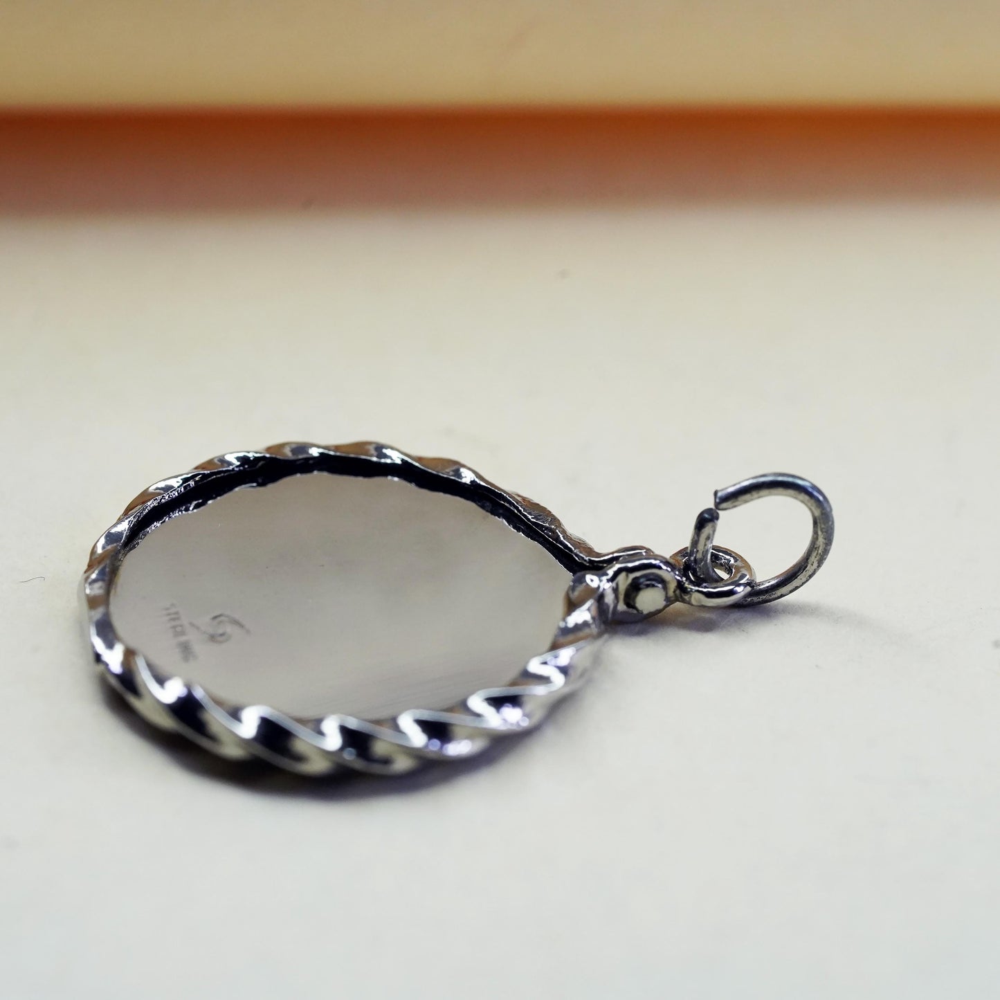 Vintage Sterling silver handmade pendant, 925 tag charm “happy birthday” cable