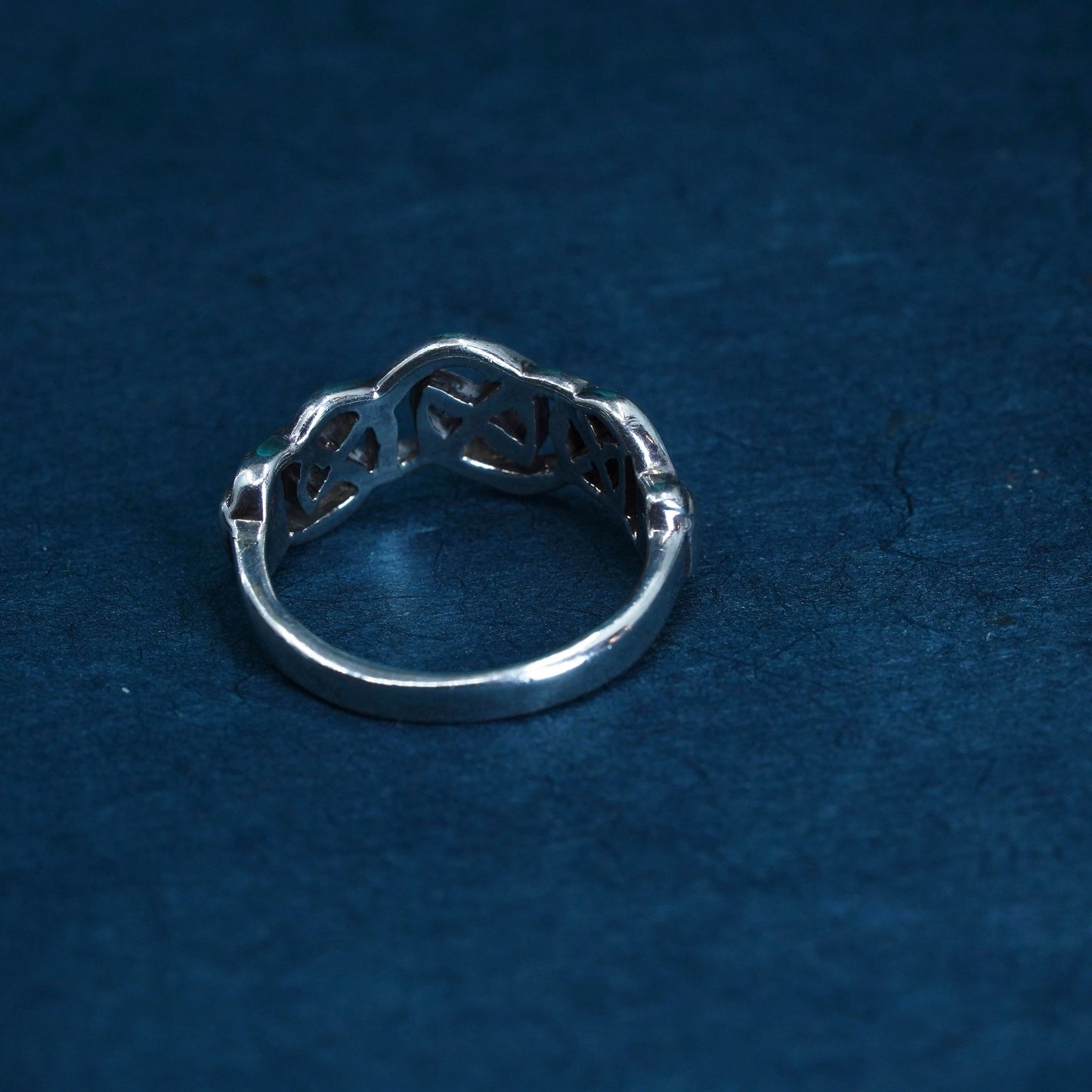 Size 6, vtg Sterling silver handmade ring, irish celtic knot 925 silver band