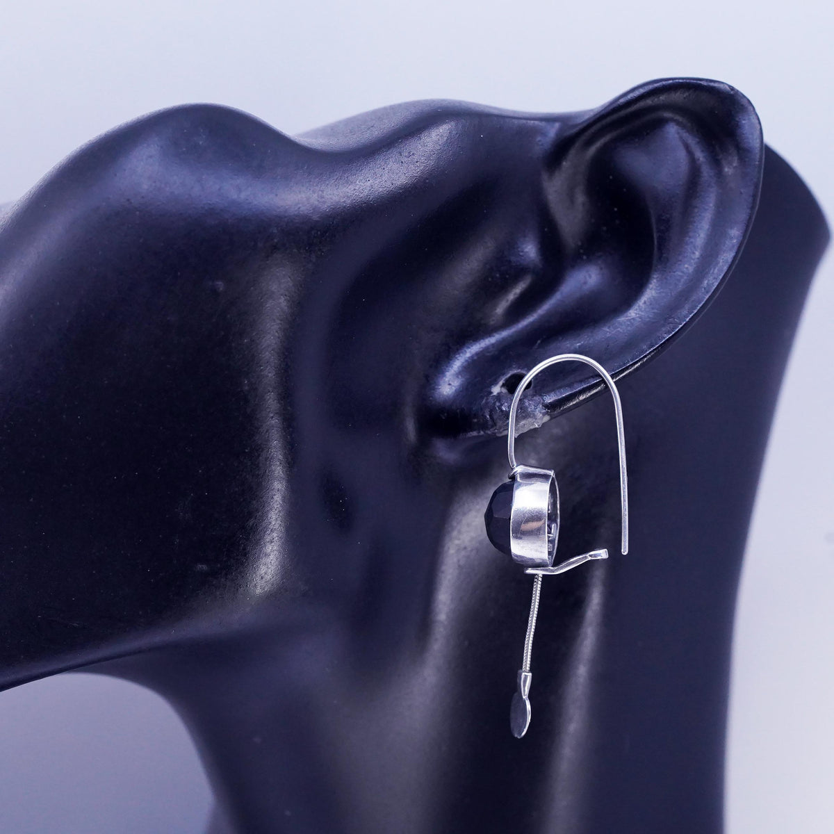 SILPADA Sterling Silver 925 Faceted Matte Black Onyx Dangle Earrings W1626