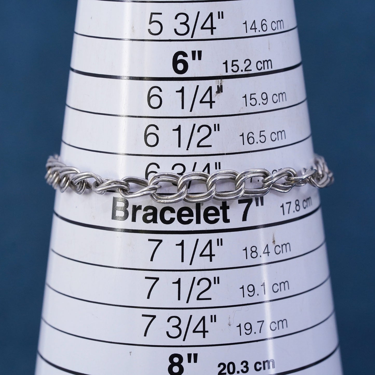 6.75", Sterling silver handmade bracelet, 925 curb link chain, men's bracelet