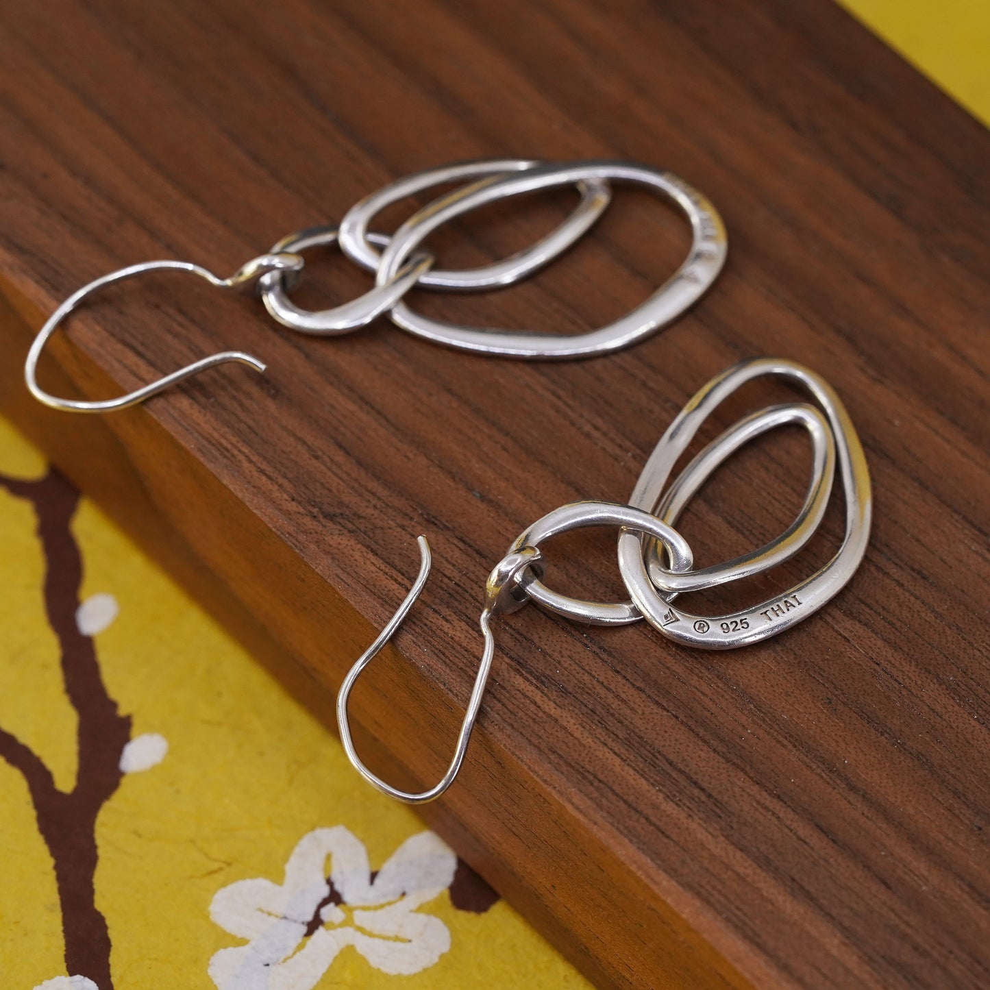 vintage Silpada 925 Sterling Silver Long Modernist Dangle Earrings 2” Jewelry