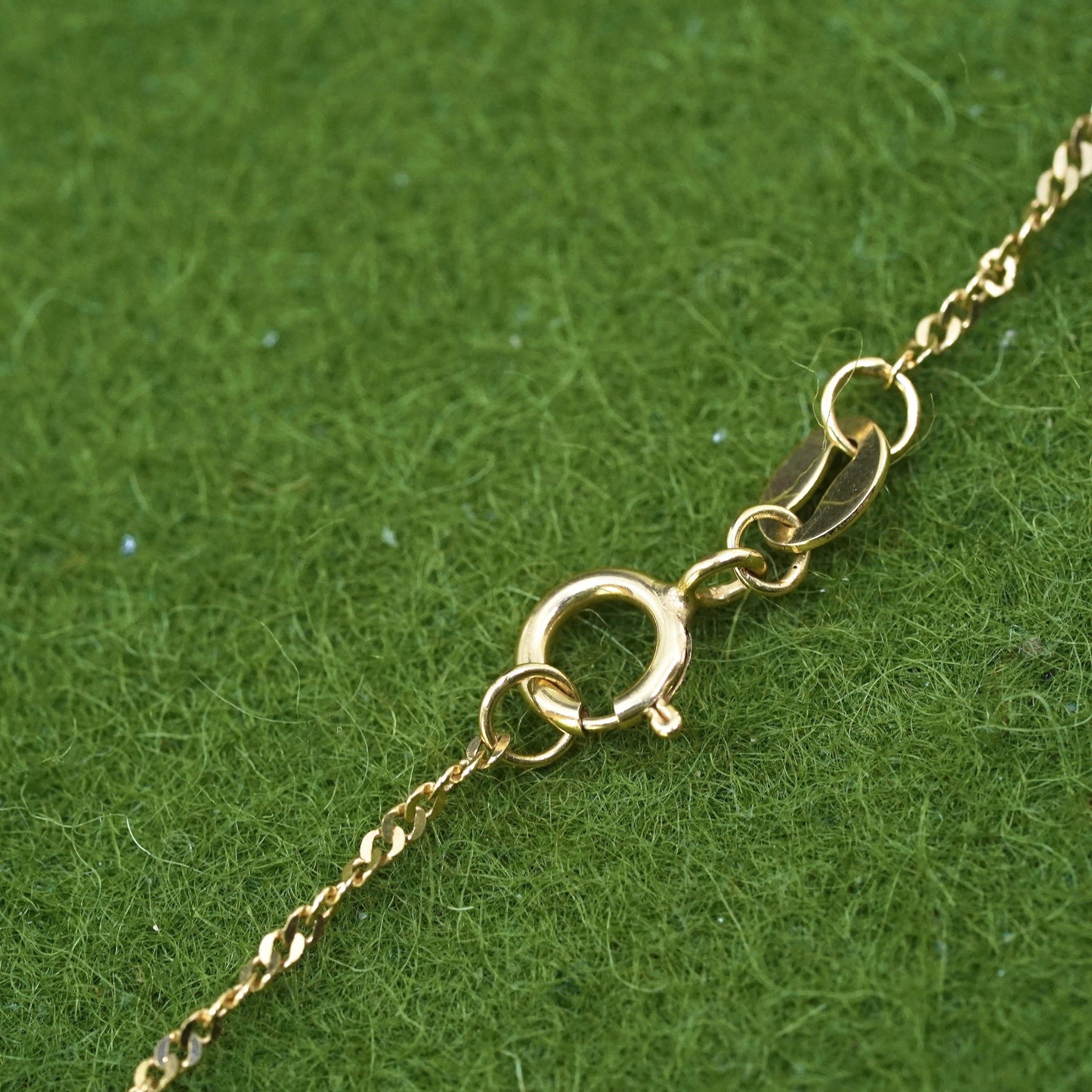 18”, vermeil yellow gold Sterling silver necklace, 925 Singapore rope chain