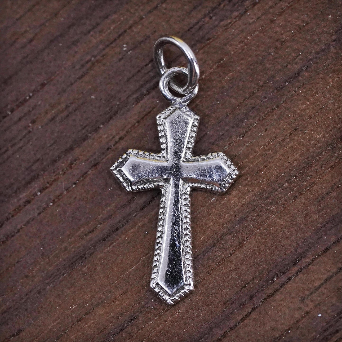 Vintage Sterling silver handmade cross pendant, 925 charm