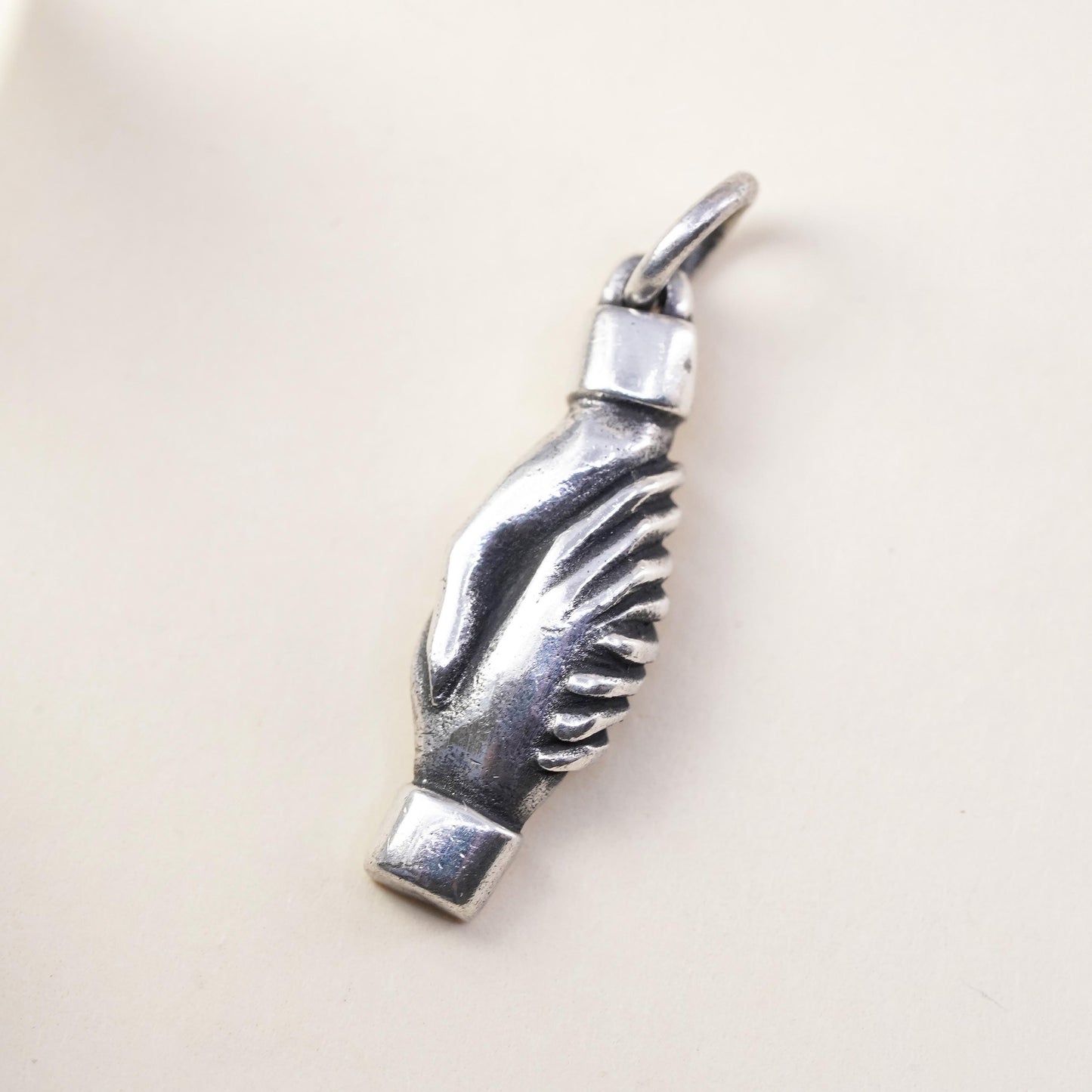 Retired James Avery Sterling Silver 925 Shaking Hands Friendship Charm Pendant