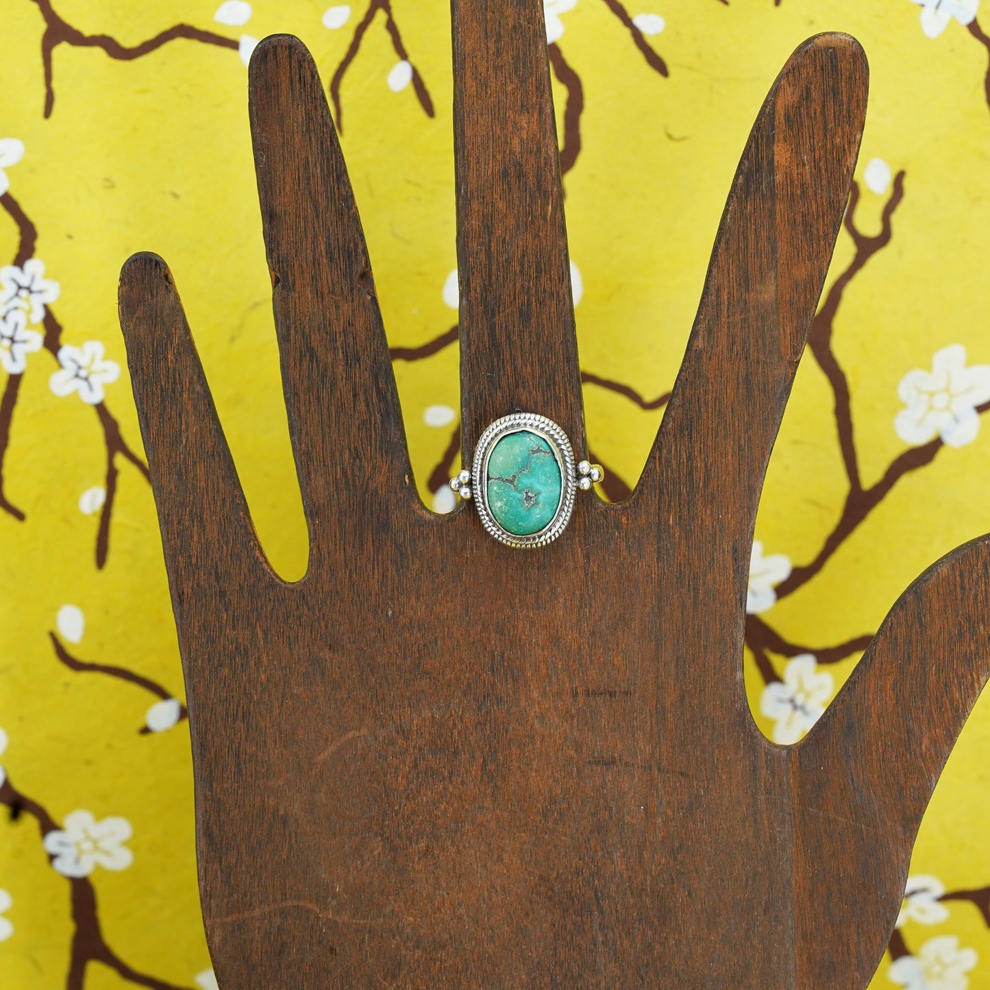 Size 7, Native American Sterling silver ring, southwestern 925 band turquoise