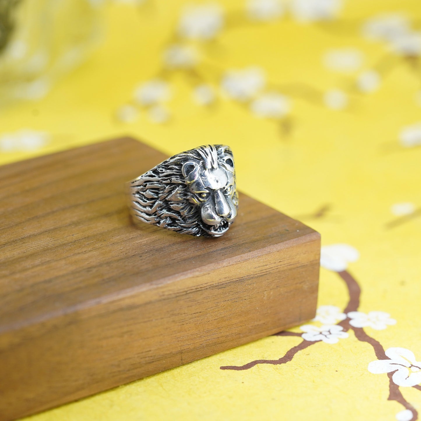 Size 11.25, Vintage Sterling Silver Handmade ring, Viking 925 lion head band