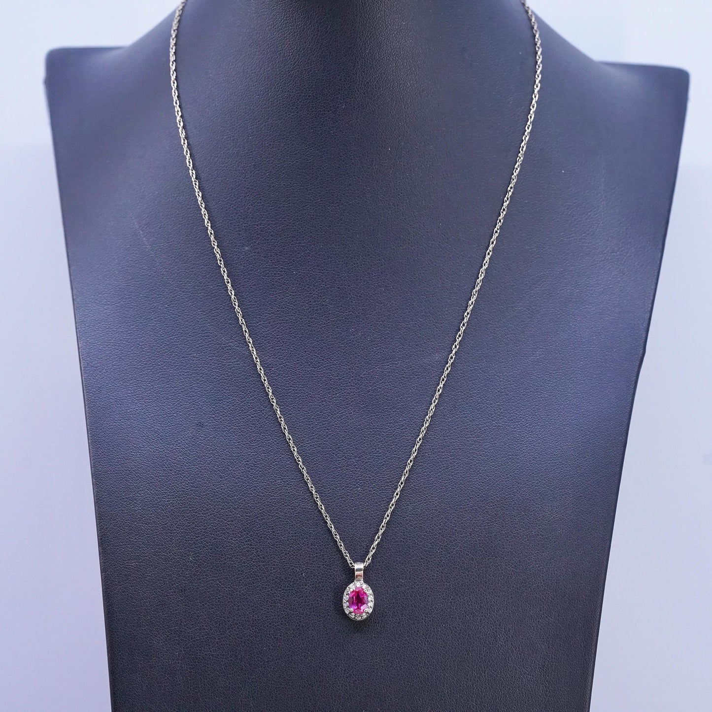 18", Stauer vermeil yellow gold Sterling 925 silver rope necklace ruby pendant
