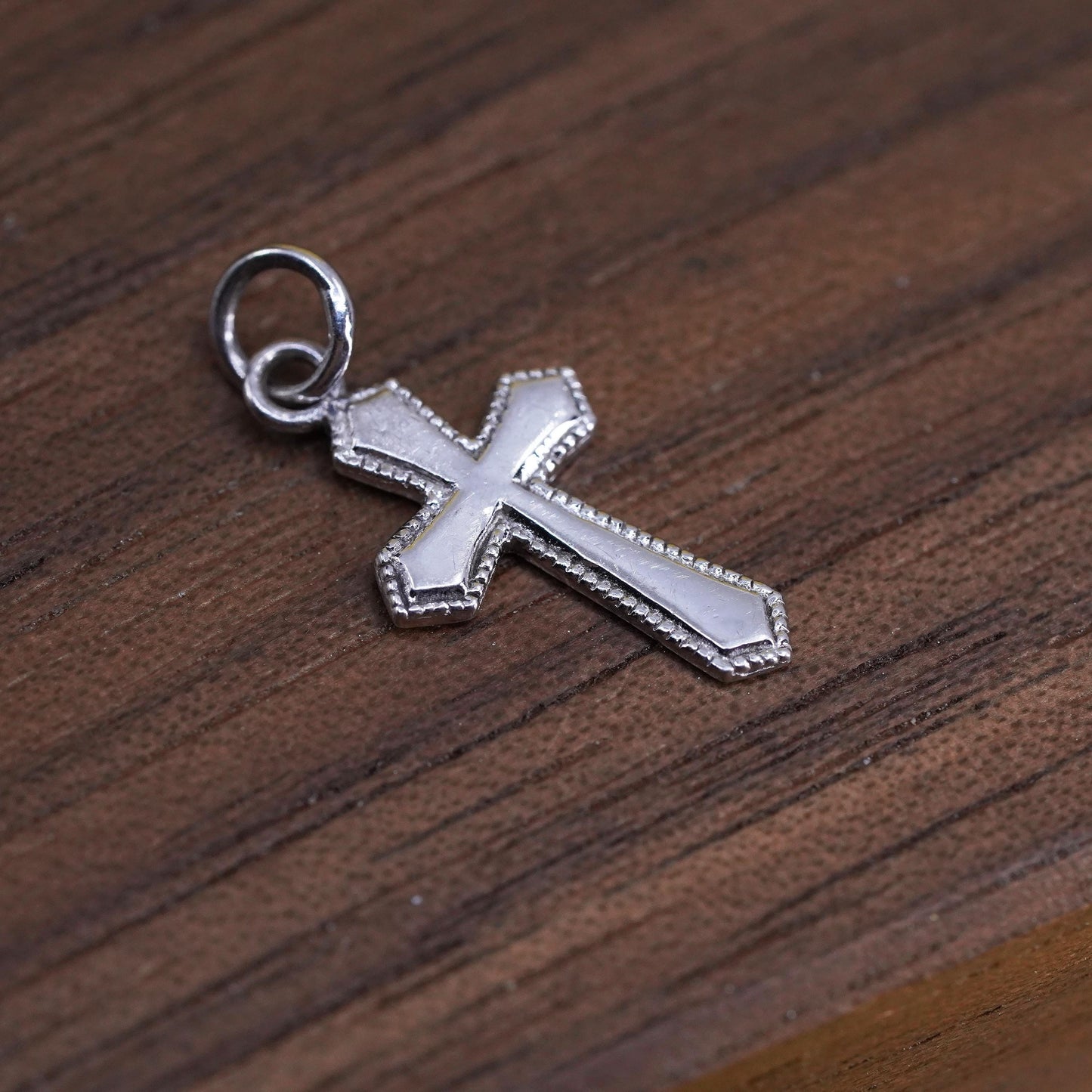 Vintage Sterling silver handmade cross pendant, 925 charm