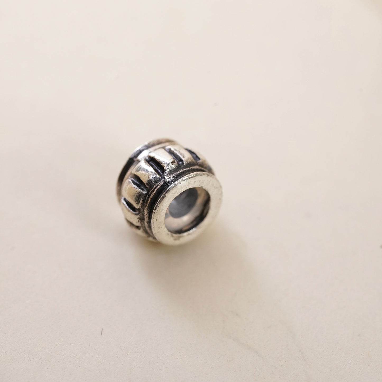Vintage Sterling silver handmade charm, solid 925 silver bead divider