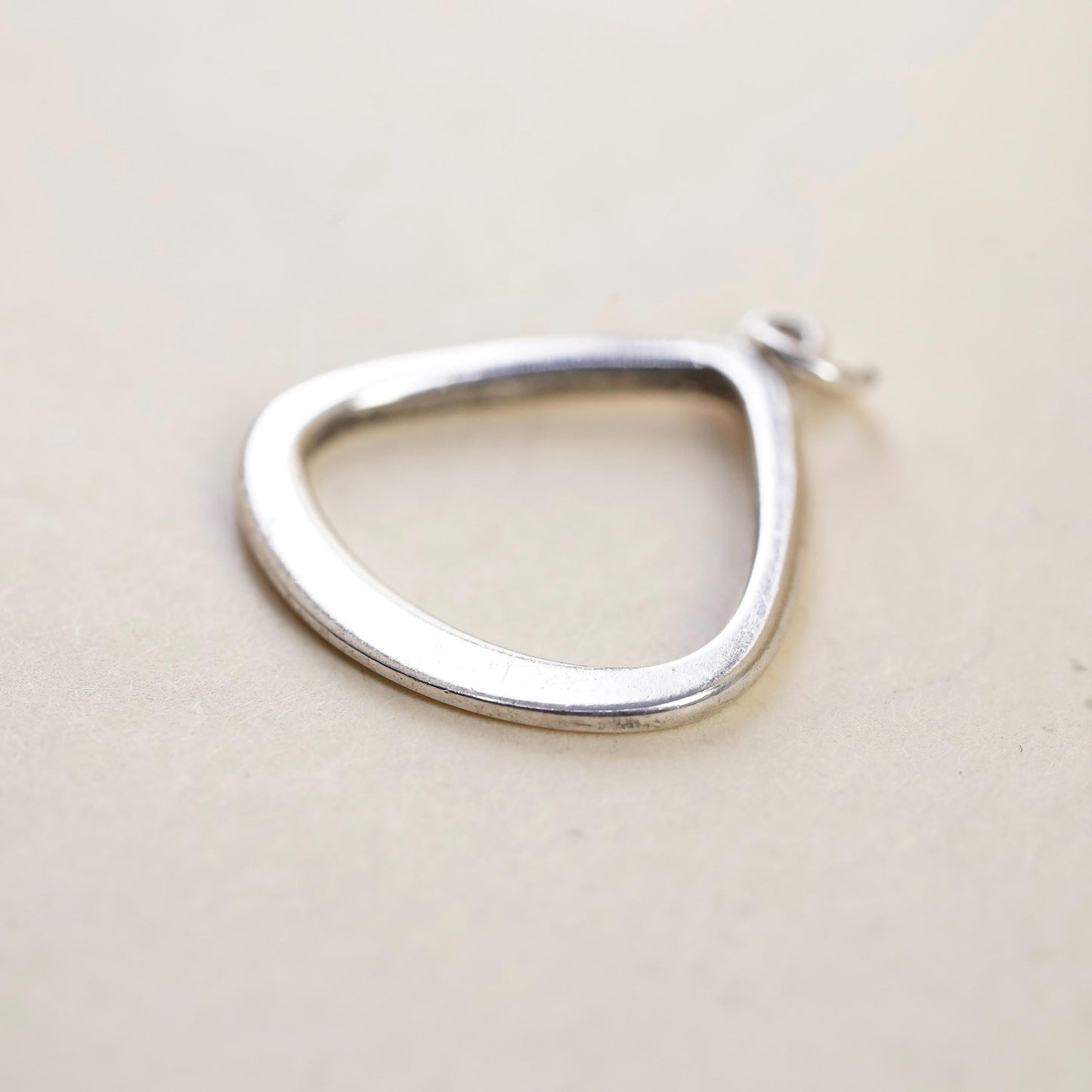 Vintage sterling silver handmade pendant, 925 teardrop charm