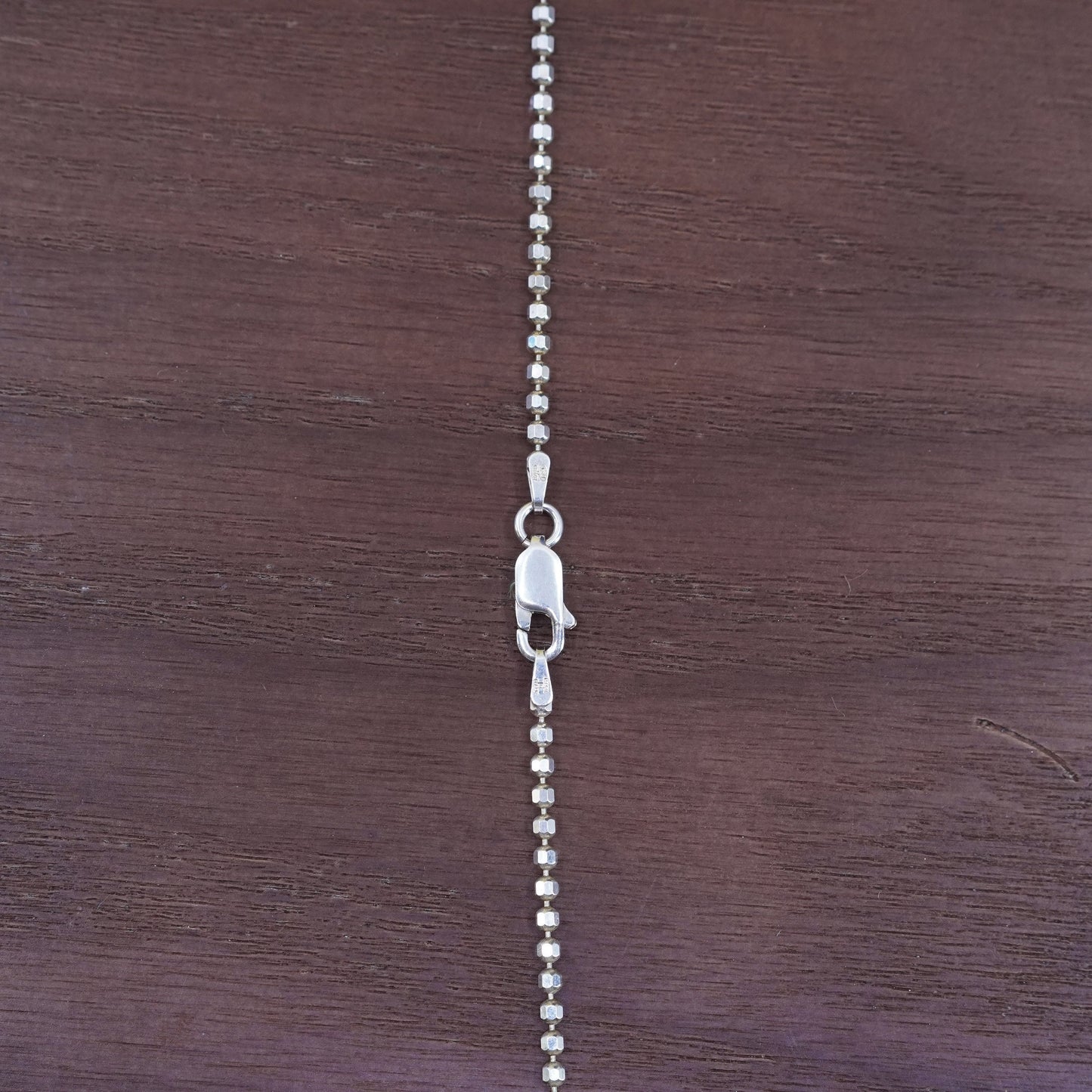 40”, vintage Italy Milor Sterling silver beads necklace, 925 extra long chain