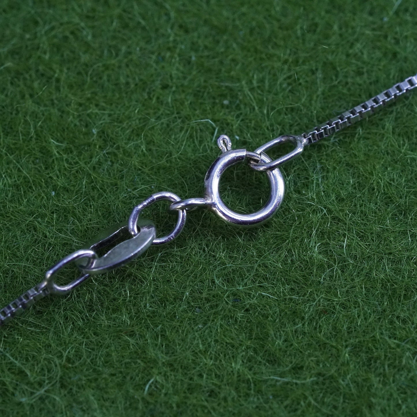 18”, two tone Sterling silver necklace, 925 circle chain 10K gold heart diamond