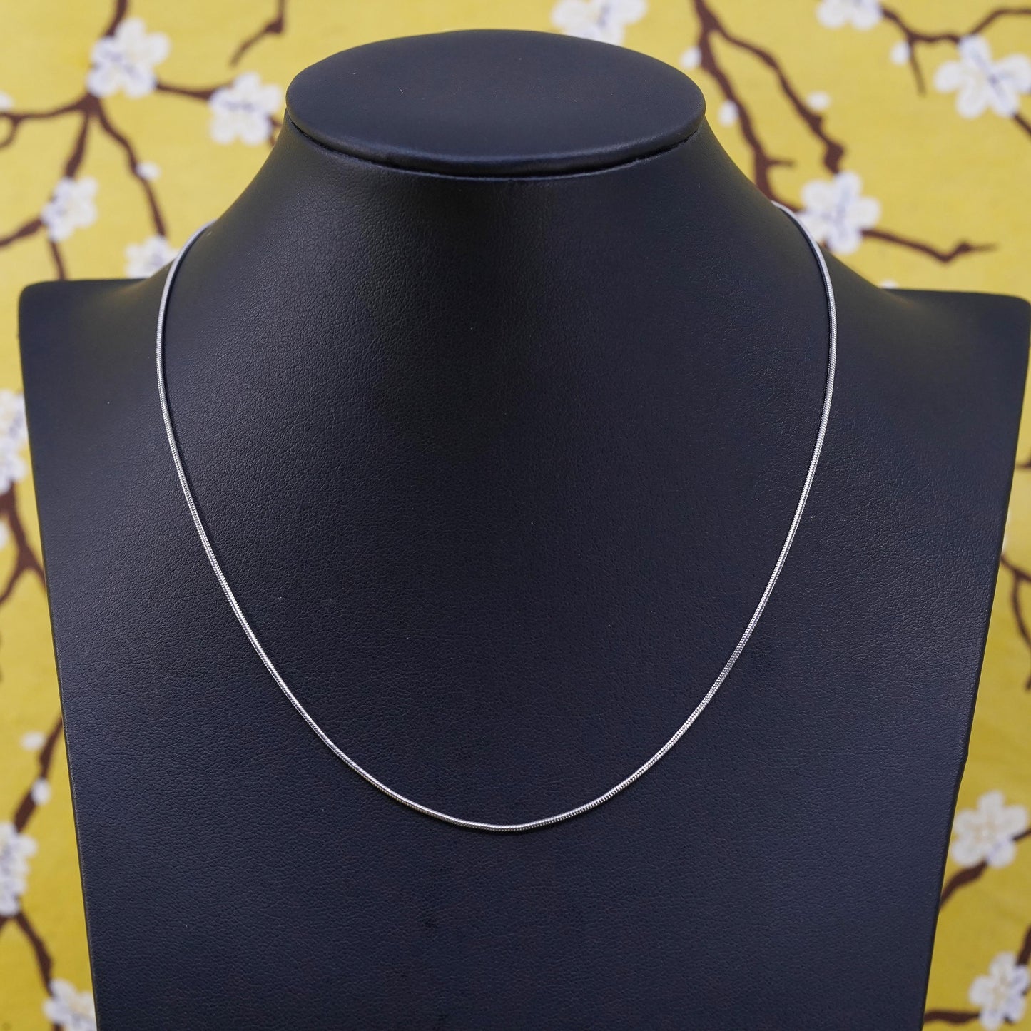 16+4” 1mm, vintage Sterling silver snake chain, Italy 925 necklace