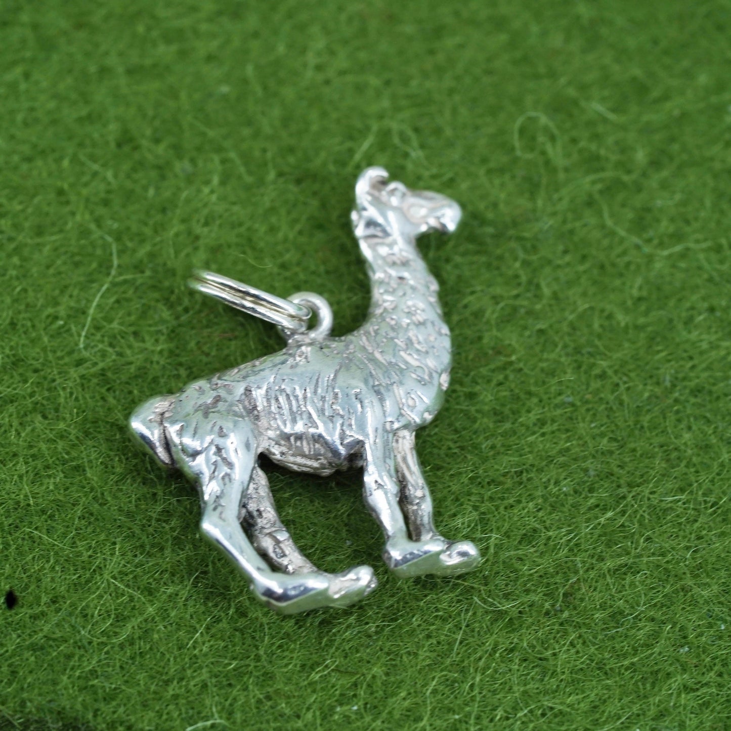 Vintage sterling silver handmade pendant, 925 camel charm