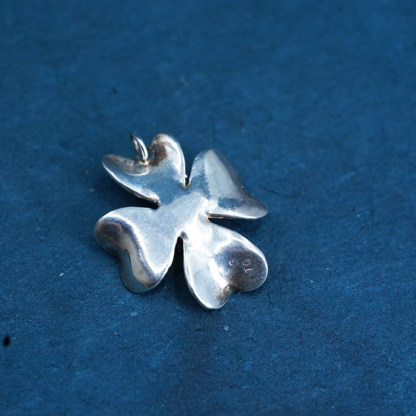 Vintage NYE Sterling silver handmade pendant, 925 dogwood flower charm