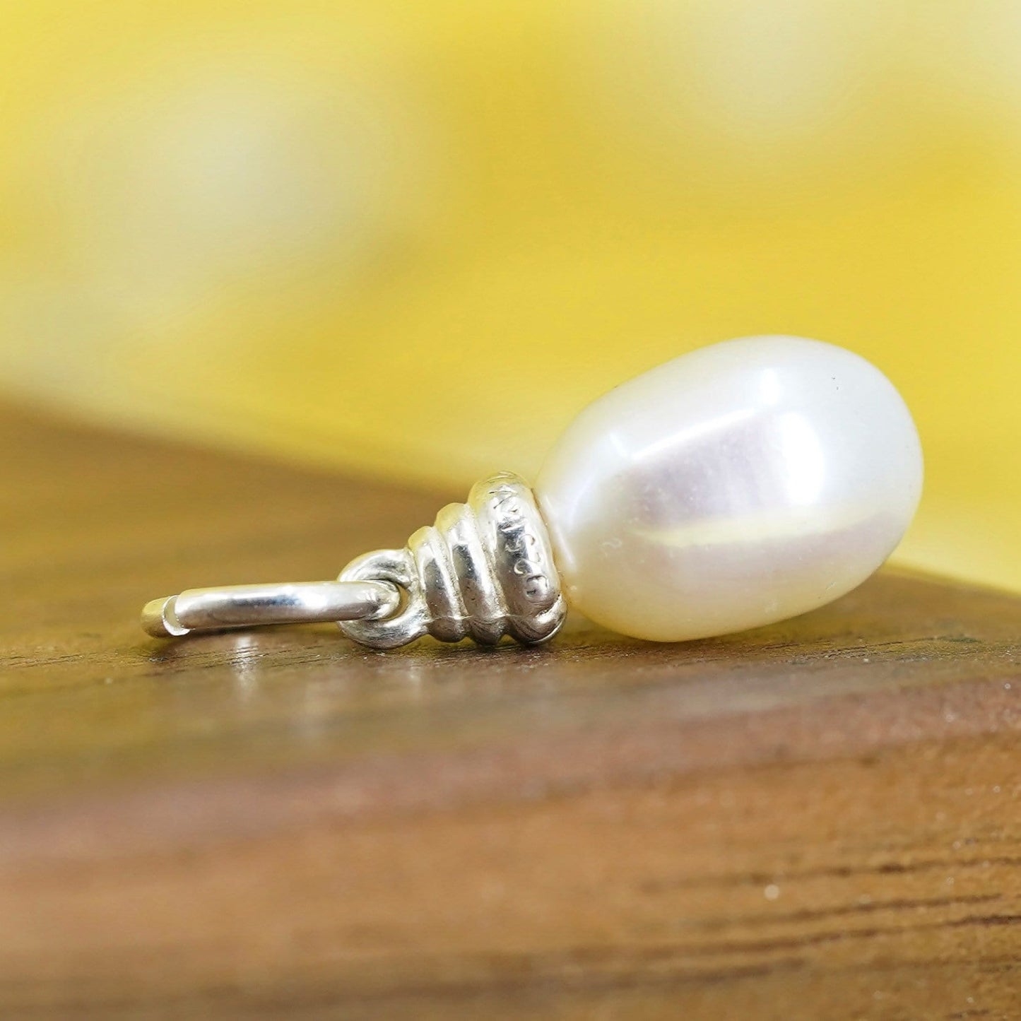 Vintage southwestern Sterling silver 925 handmade charm with pearl