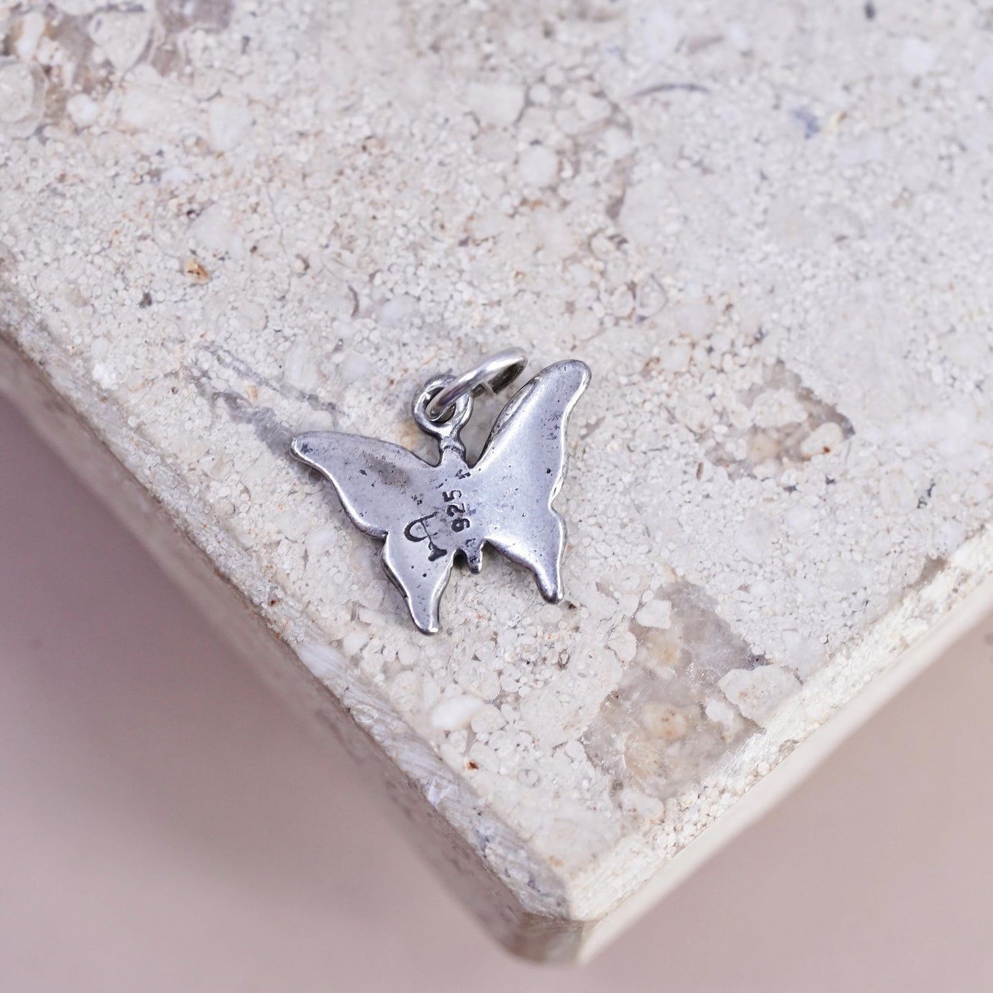 Sterling silver handmade pendant, solid 925 silver butterfly charm