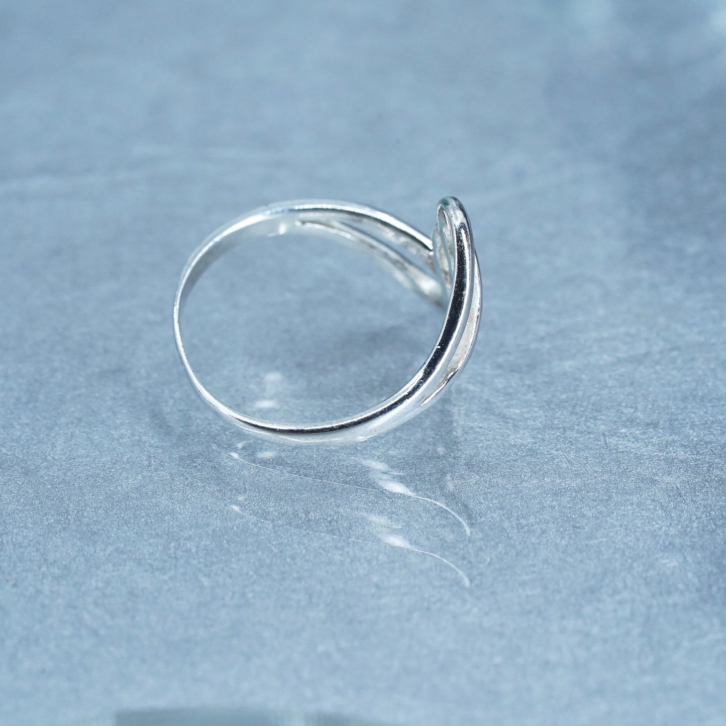 Size 8.75, vintage modern Sterling 925 silver handmade ring, wavy band