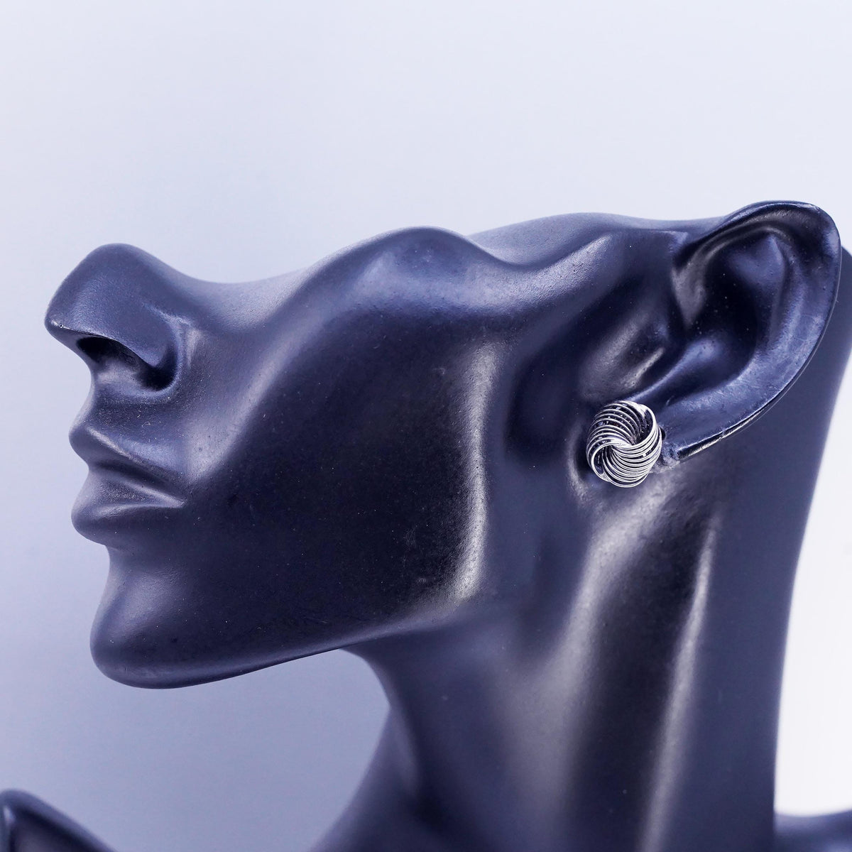 Vintage Sterling 925 silver earrings, wired entwined studs