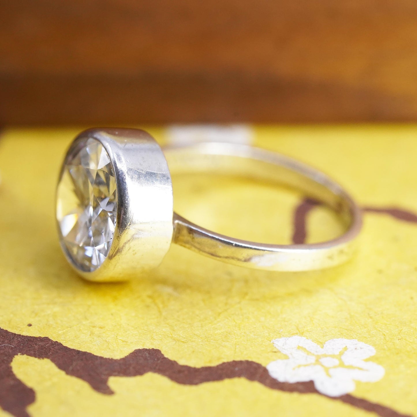 Size 9, Silpada Sterling 925 Silver Cubic Zirconia Center Stack Ring