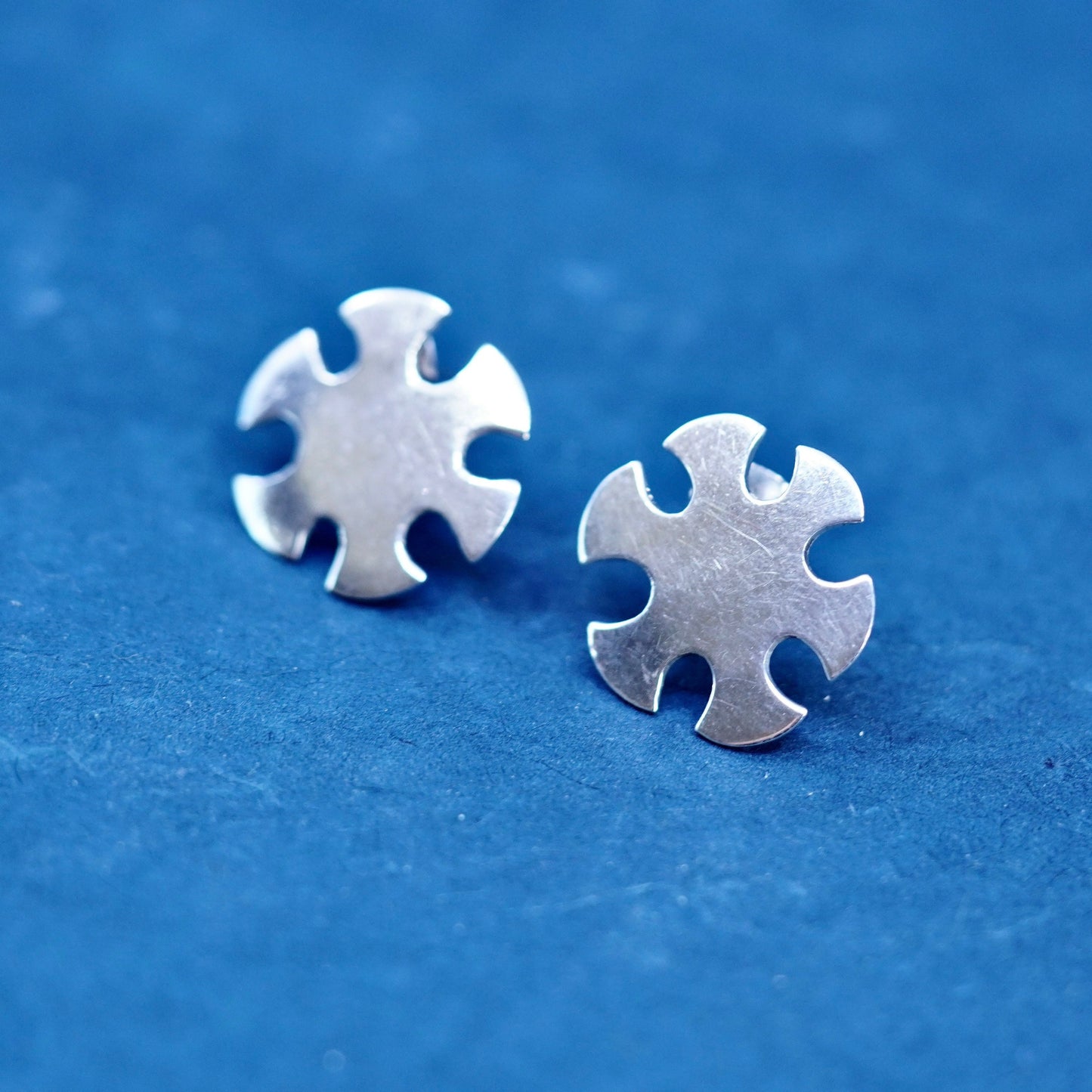 vintage Sterling 925 silver handmade studs earrings