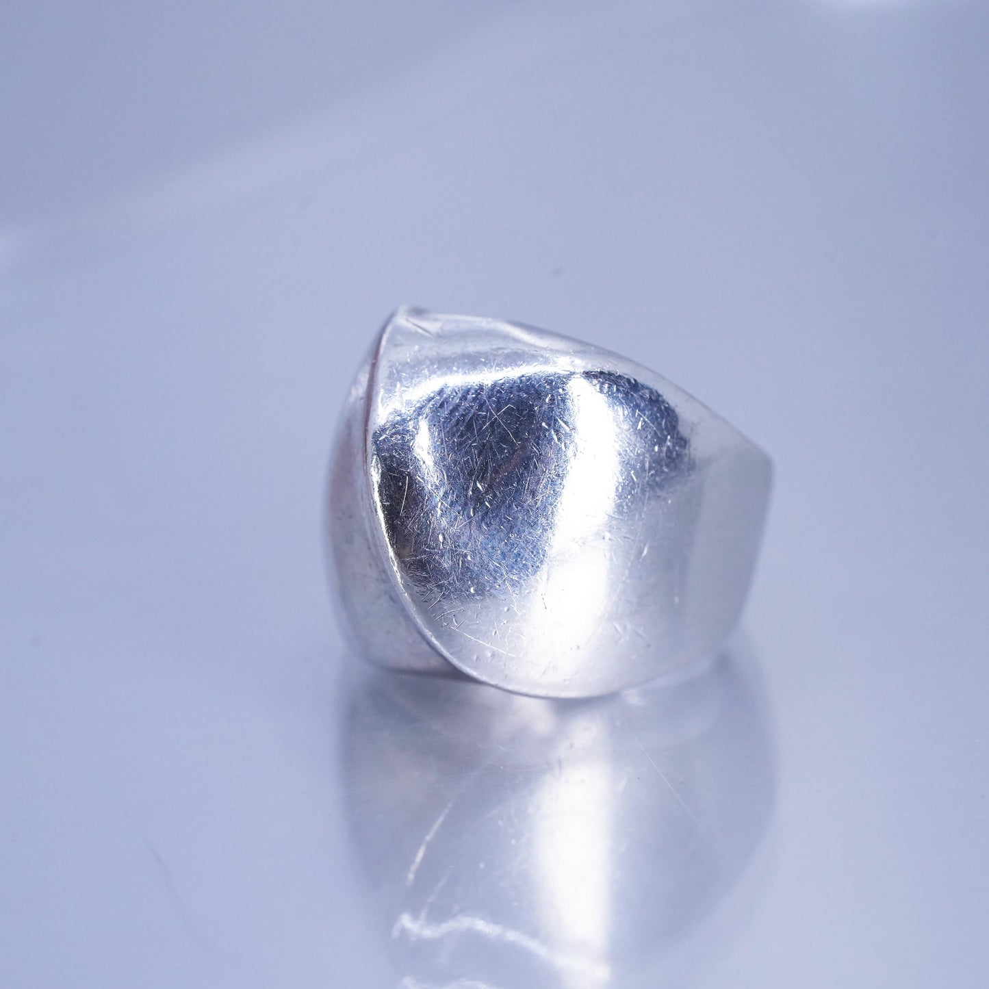 Size 6, vintage Sterling 925 silver handmade ring, modern ribbed band