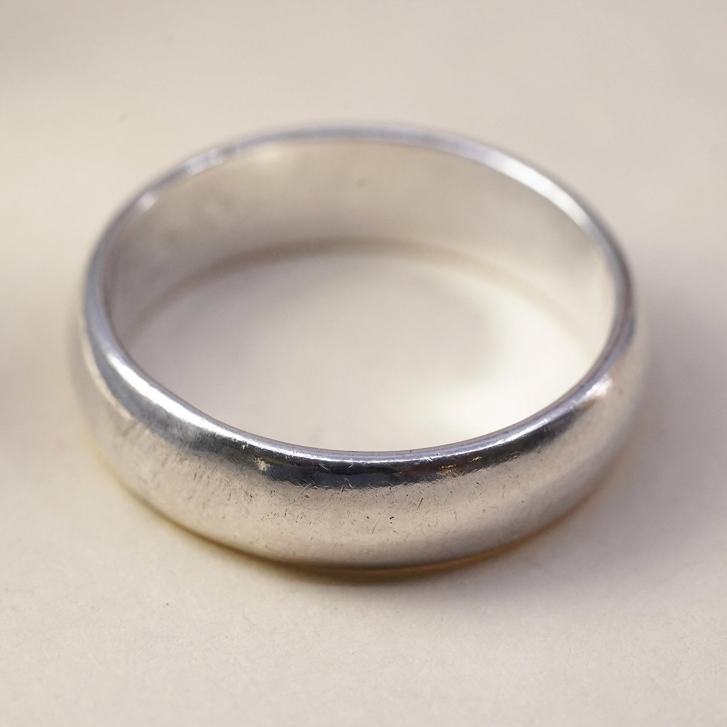 Size 7, Vintage sterling silver handmade ring, 925 silver band, wedding band