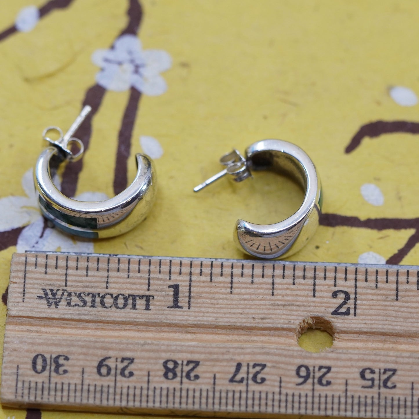 0.75”, Native American Sterling silver earrings, 925 studs turquoise lapis