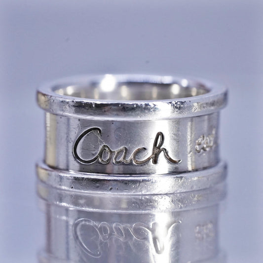Size 6, vintage Coach Est 1941 Sterling 925 silver statement ring, band