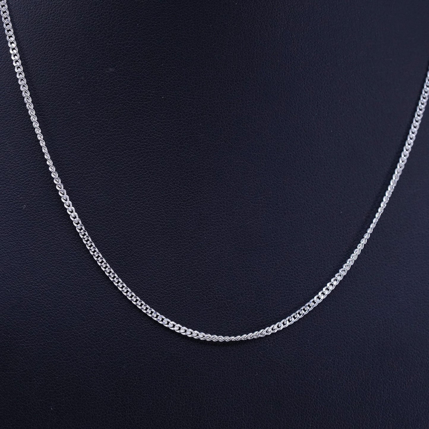 18” 2mm, vintage EVP Sterling 925 silver curb chain necklace